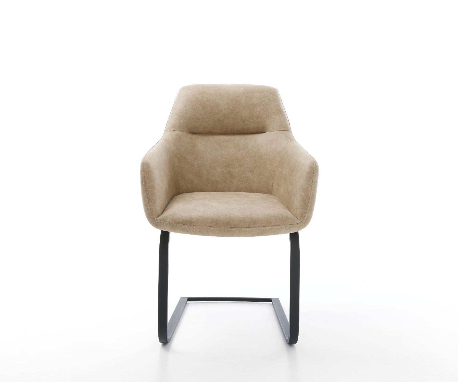 Freischwinger Pejo-Flex Mikrofaser Beige Vintage Freischwinger flach Schwarz Taschenfederkern 1