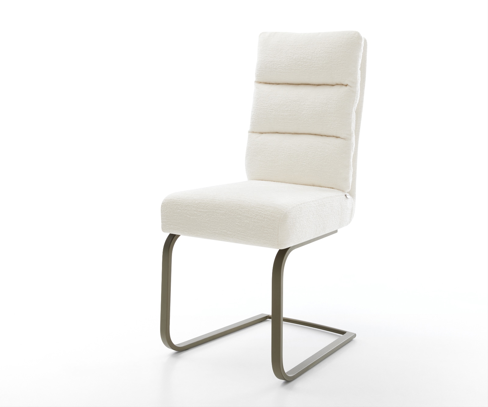 Freischwinger Pela-Flex Bouclé Soft Beige Freischwinger flach Effektfinish Titan Taschenfederkern 1