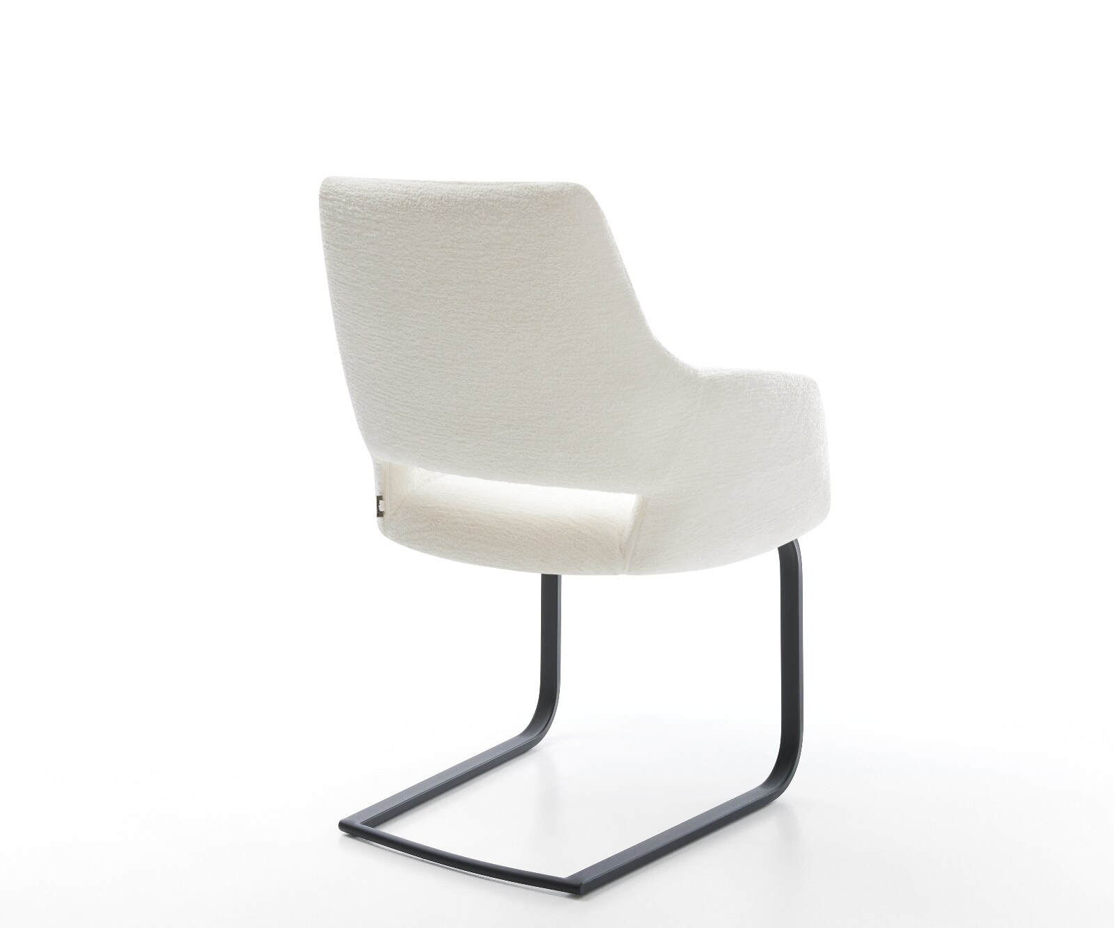 Freischwinger Yago-Flex mit Armlehnen Bouclé Soft Beige Freischwinger flach Schwarz Taschenfederkern 4