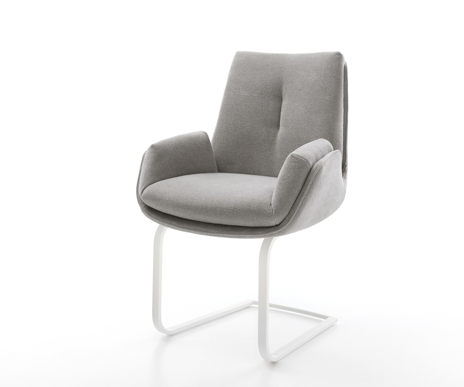 Freischwinger Clea-Flex Strukturstoff Soft Grau Freischwinger flach Weiß günstig online kaufen