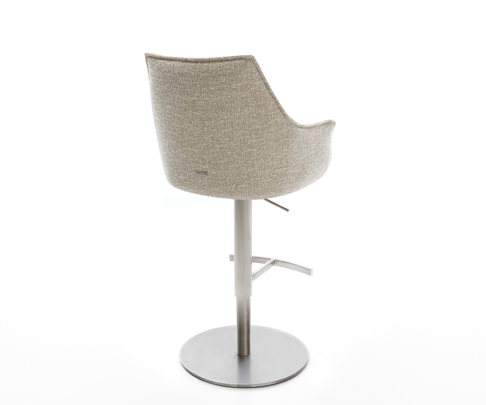 Barstuhl Alja-Flex Webstoff Soft Beige Drehfuß höhenverstellbar Edelstahl Silberfarben Taschenfederkern 4