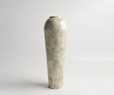 Vase Tavera B27 x T27 x H82 cm Metall Alabaster Gold Handgemacht