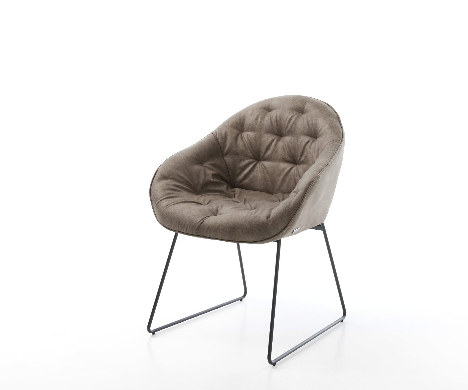 Esszimmerstuhl Gaio-Flex Mikrofaser Taupe Vintage Kufengestell Schwarz günstig online kaufen