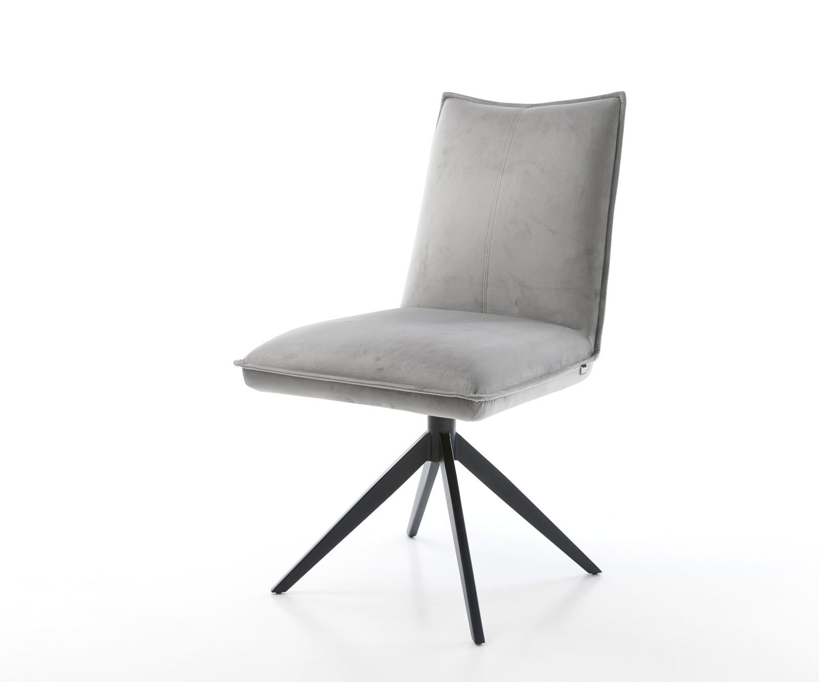 Drehstuhl Lelio-Flex Samt Grau Kreuzgestell breit Schwarz 360° drehbar Wipp günstig online kaufen