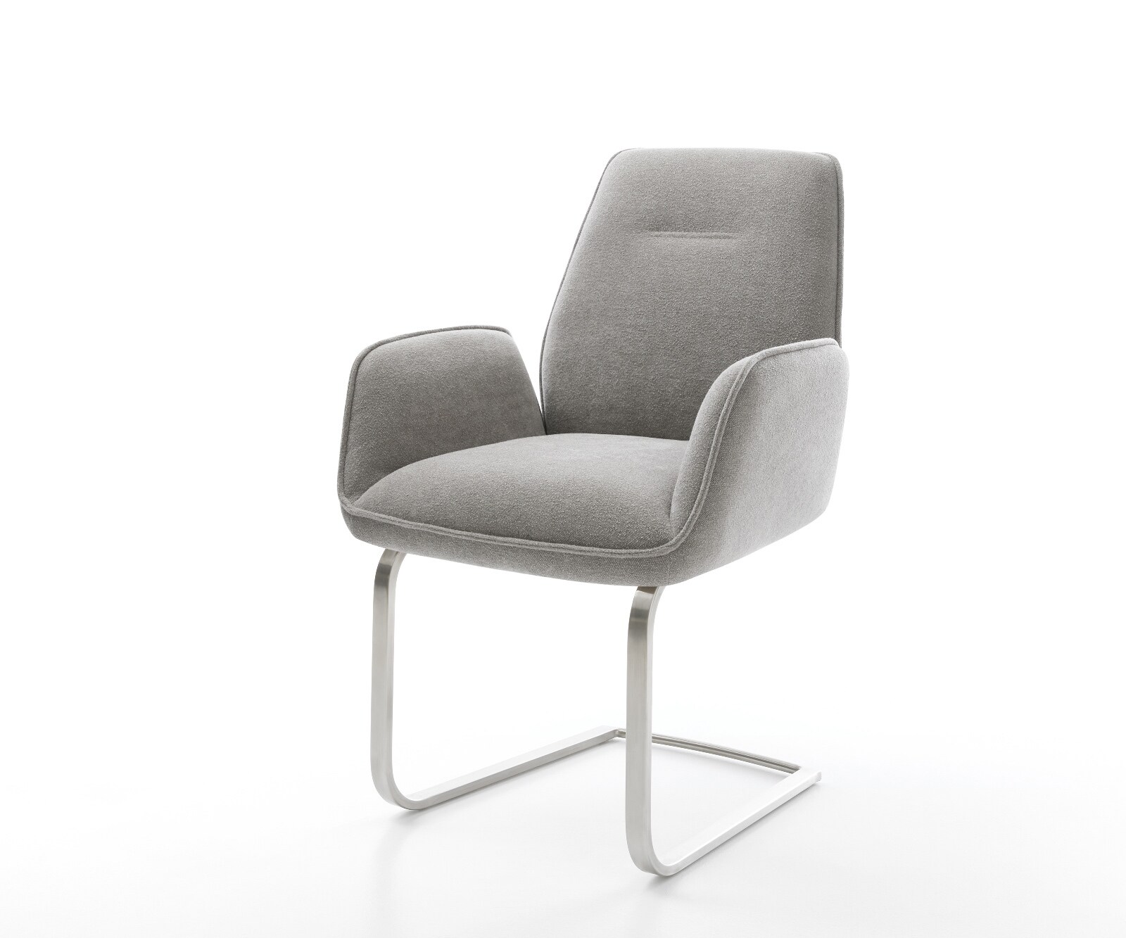 Freischwinger Zoa-Flex Strukturstoff Soft Grau Freischwinger flach Edelstahl Taschenfederkern