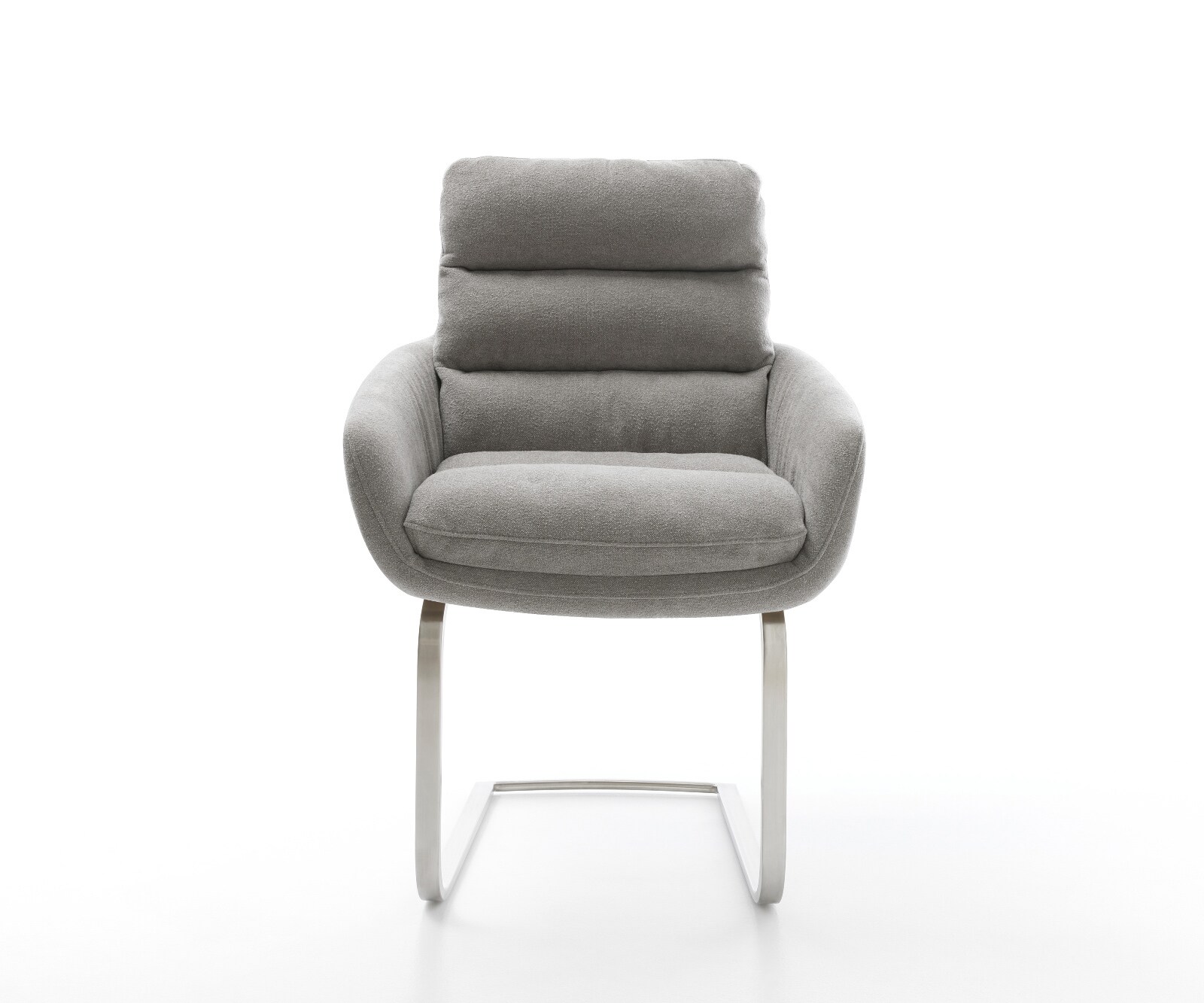 Freischwinger Abelia-Flex mit Armlehnen Strukturstoff Soft Grau Freischwinger flach Edelstahl 2