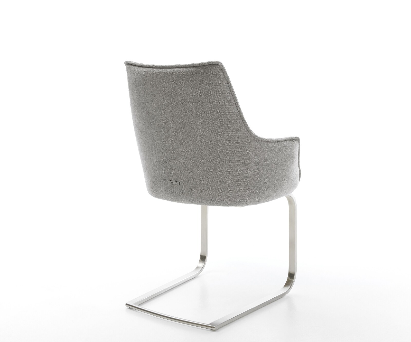 Freischwinger Alja-Flex mit Armlehnen Strukturstoff Soft Grau Freischwinger flach Edelstahl Taschenfederkern 4