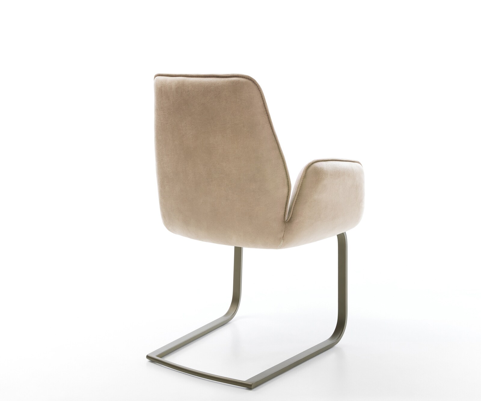 Freischwinger Clea-Flex Mikrofaser Taupe Vintage Freischwinger flach Effektfinish Titan 5