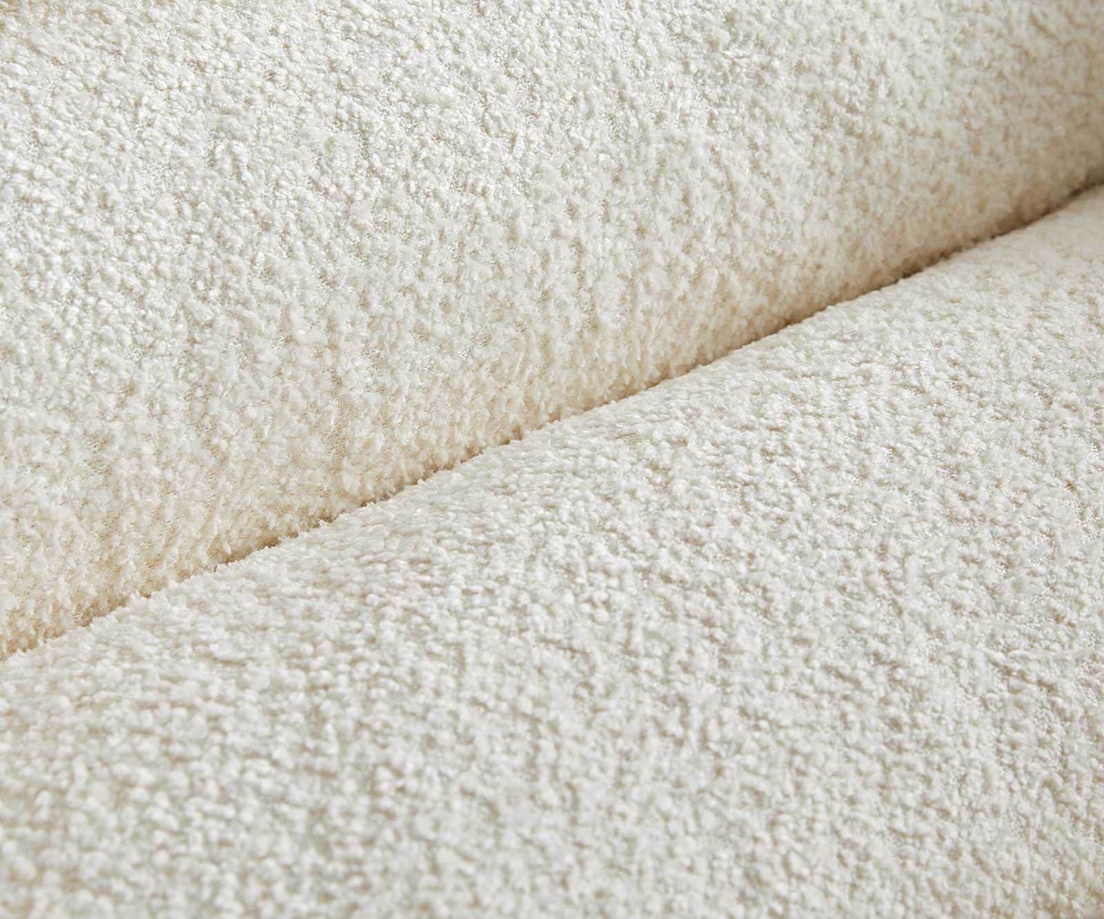 Freischwinger Nube-Flex mit Armlehnen Bouclé Weiß Freischwinger flach Effektfinish Titan Taschenfederkern 3