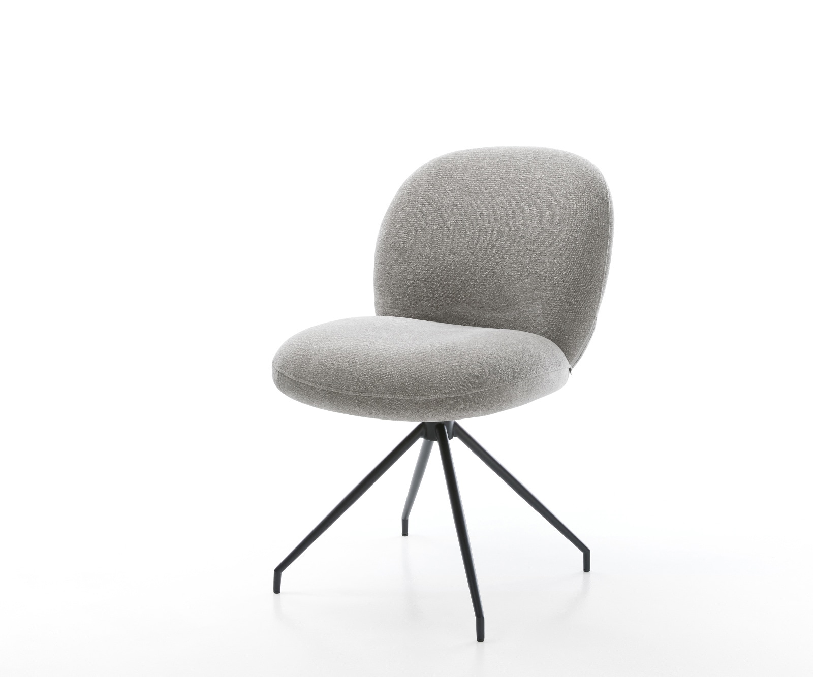 Esszimmerstuhl Nube-Flex Strukturstoff Soft Grau Kreuzgestell konisch Schwarz Taschenfederkern Esszimmerstuhl Nube-Flex Strukturstoff Soft Grau Kreuzgestell konisch Schwarz Taschenfederkern