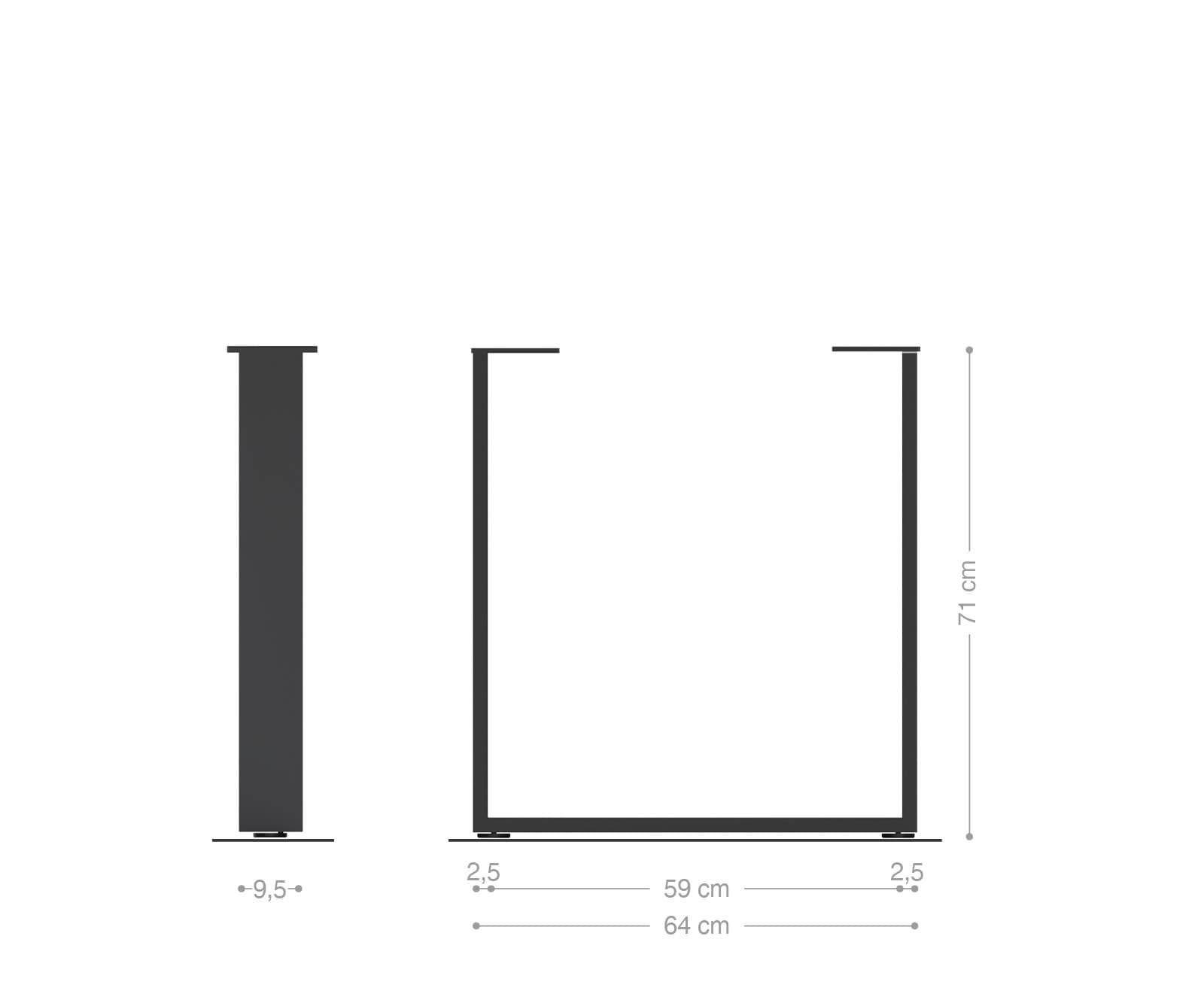 Tischgestell Edelstahl Schmal (2er-Set) 3 Tischgestell Edelstahl Schmal (2er-Set) 3
