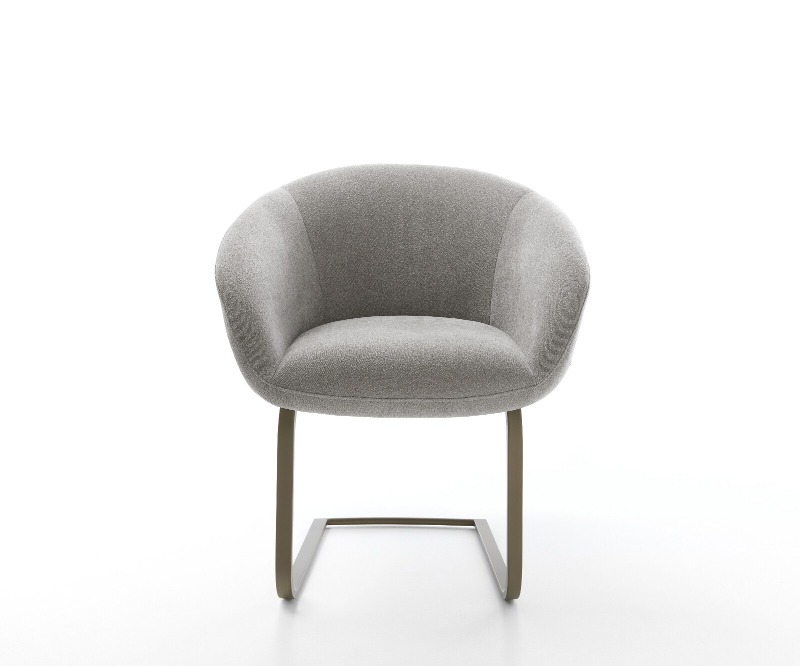 Freischwinger Vinka-Flex mit Armlehnen Strukturstoff Soft Grau Freischwinger flach Effektfinish Titan Taschenfederkern 2