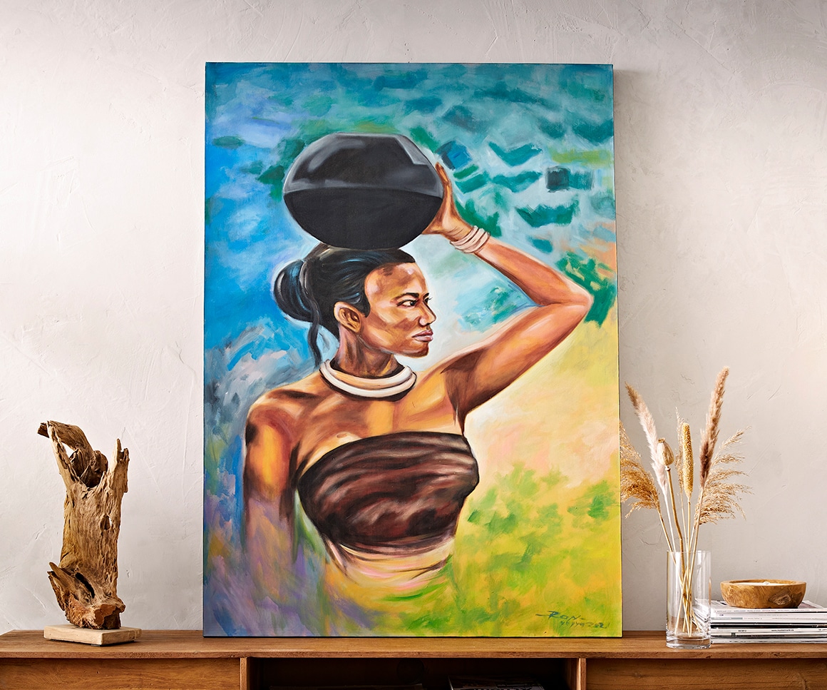 Gemälde Africa 100x140 cm Mehrfarbig Acryl auf Leinwand 2 Gemälde Africa 100x140 cm Mehrfarbig Acryl auf Leinwand 2