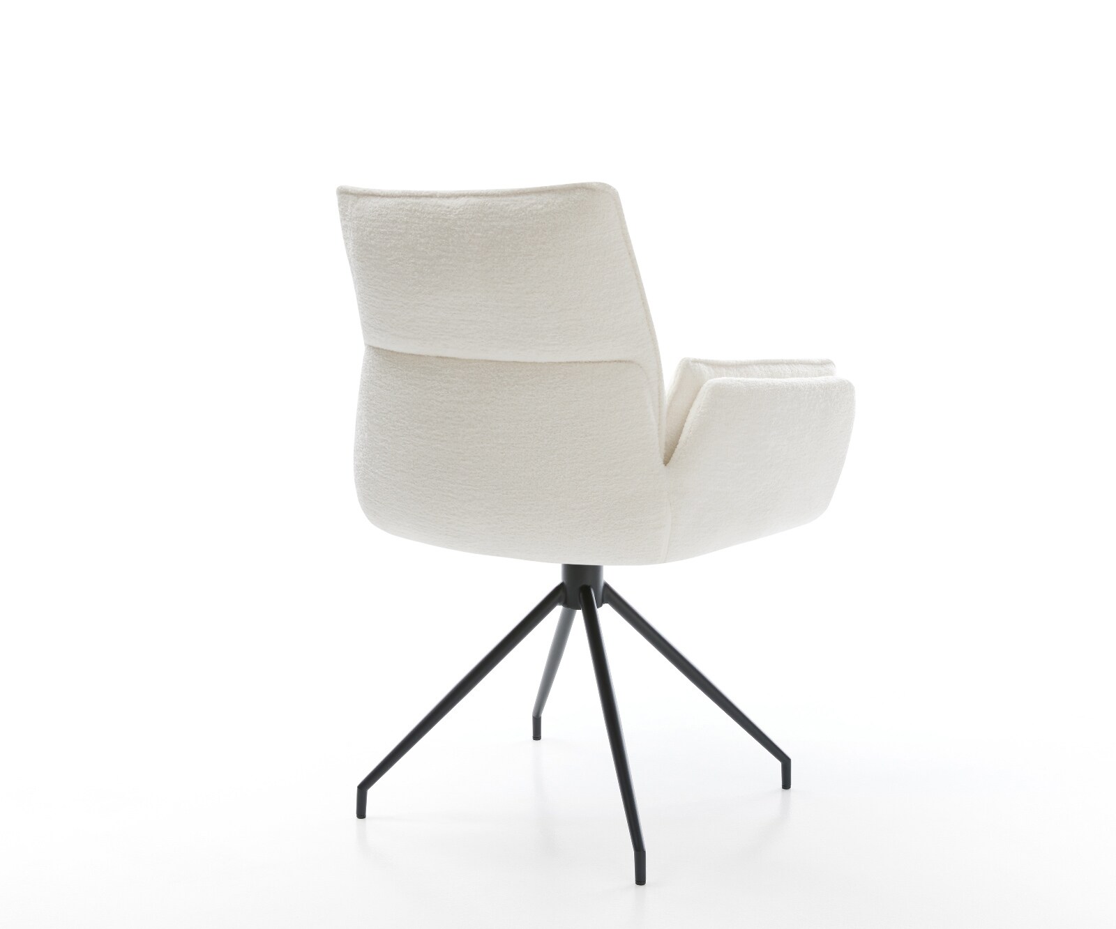 Esszimmerstuhl Nela-Flex Bouclé Soft Beige Kreuzgestell konisch Schwarz 4