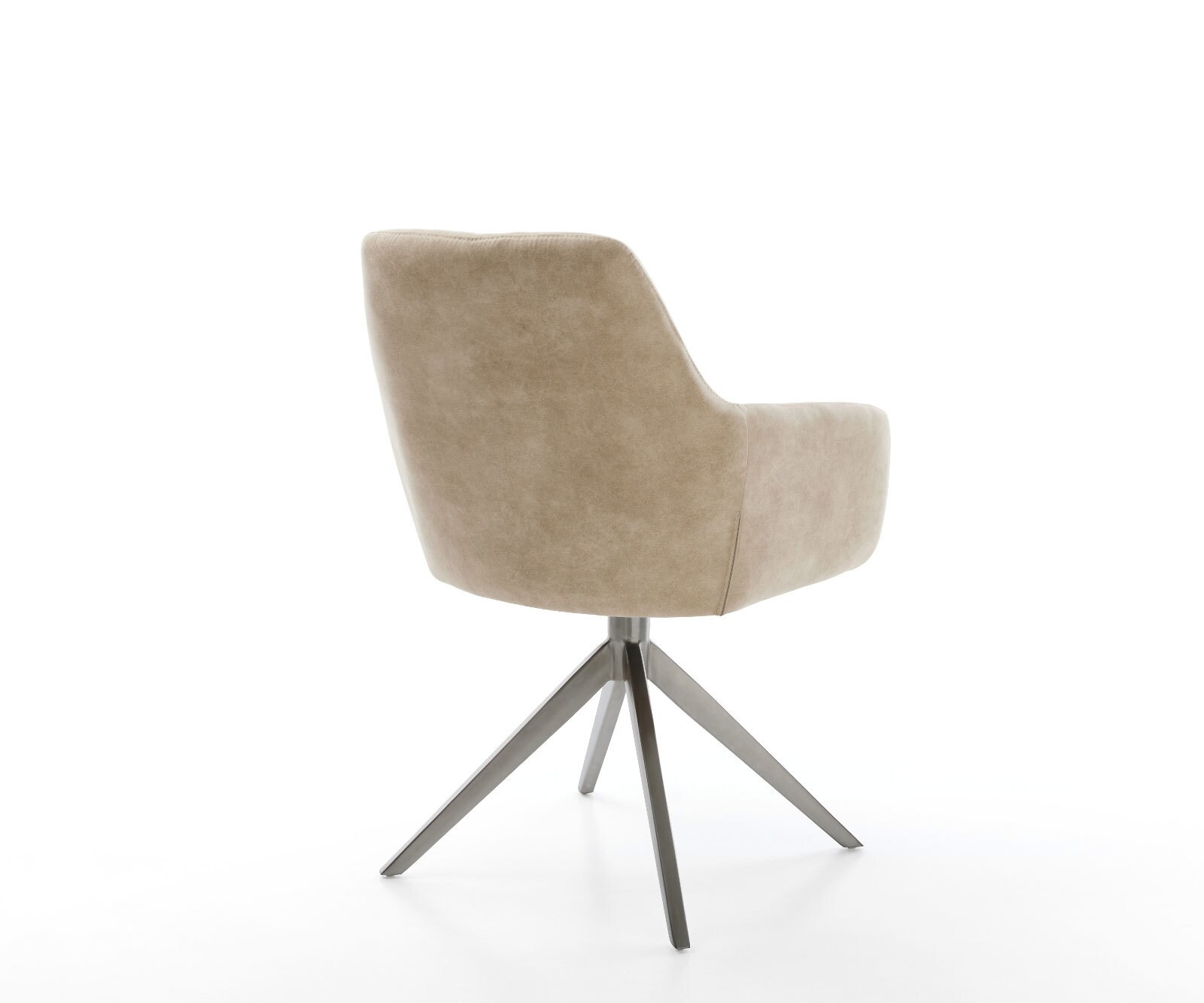 Drehstuhl Pejo-Flex Mikrofaser Beige Vintage Kreuzgestell breit Graphit 360° drehbar Wippfunktion Taschenfederkern 5