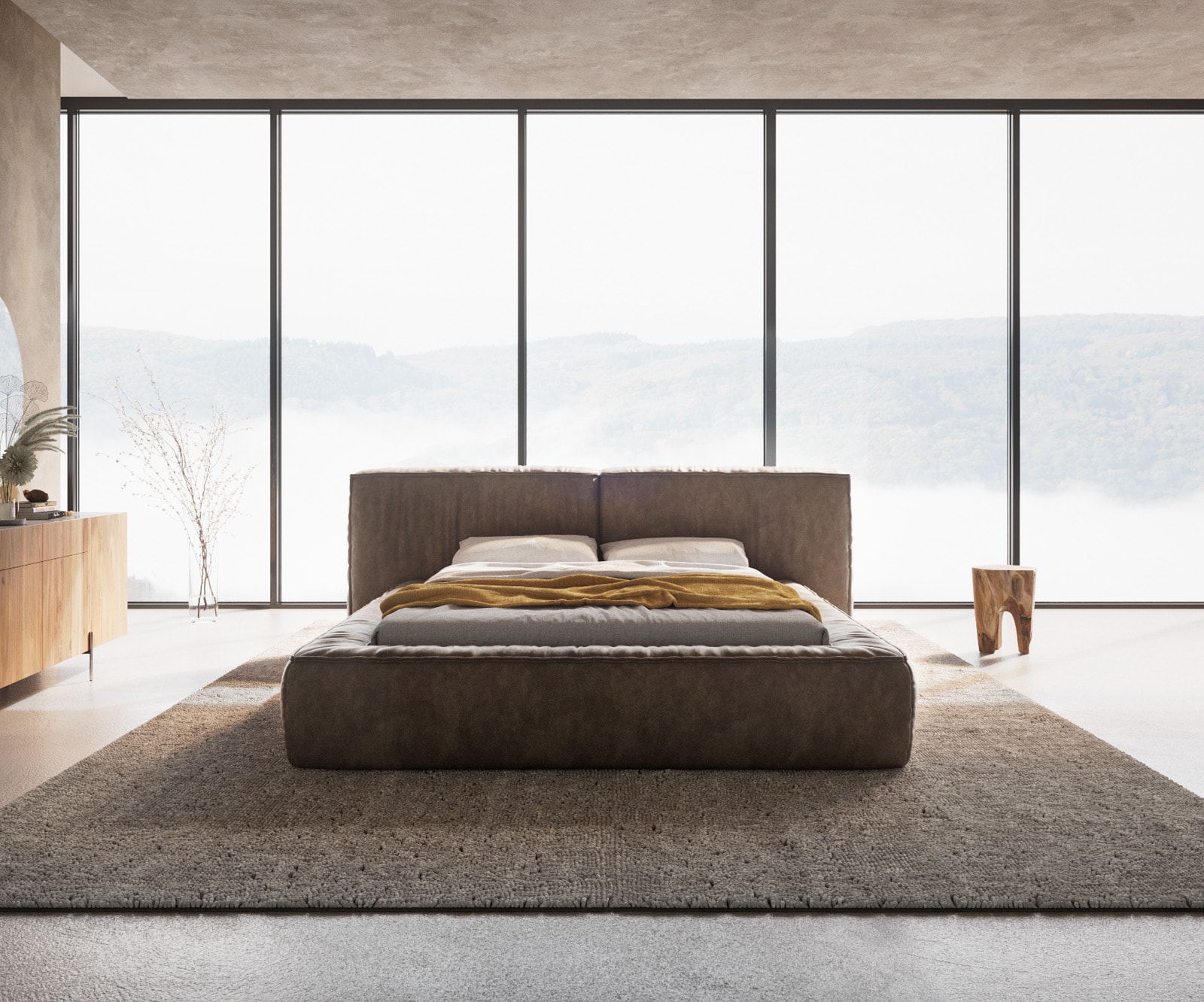 Polsterbettgestell Coperti 140x200 cm Mikrofaser Taupe Vintage 4