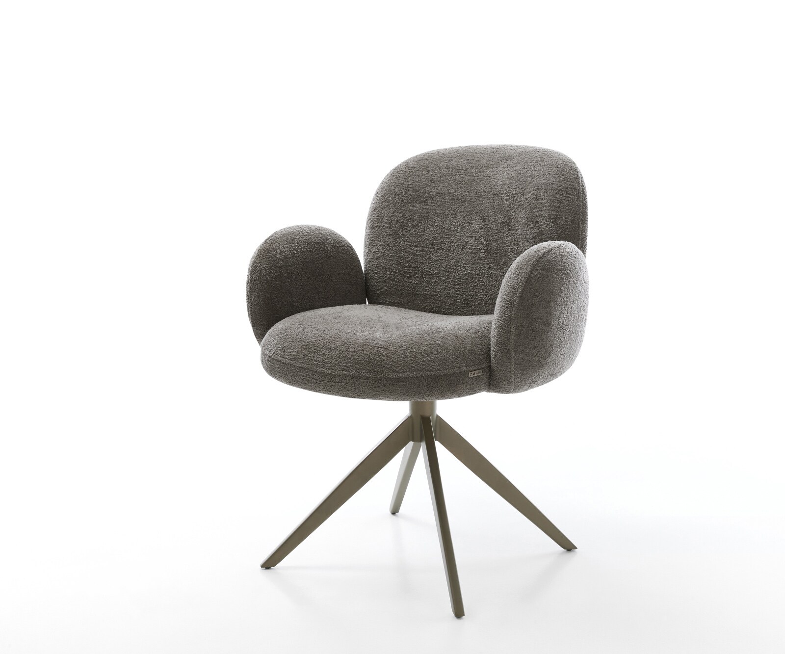 Drehstuhl Nube-Flex mit Armlehnen Bouclé Soft Schlamm Kreuzgestell breit Ef günstig online kaufen