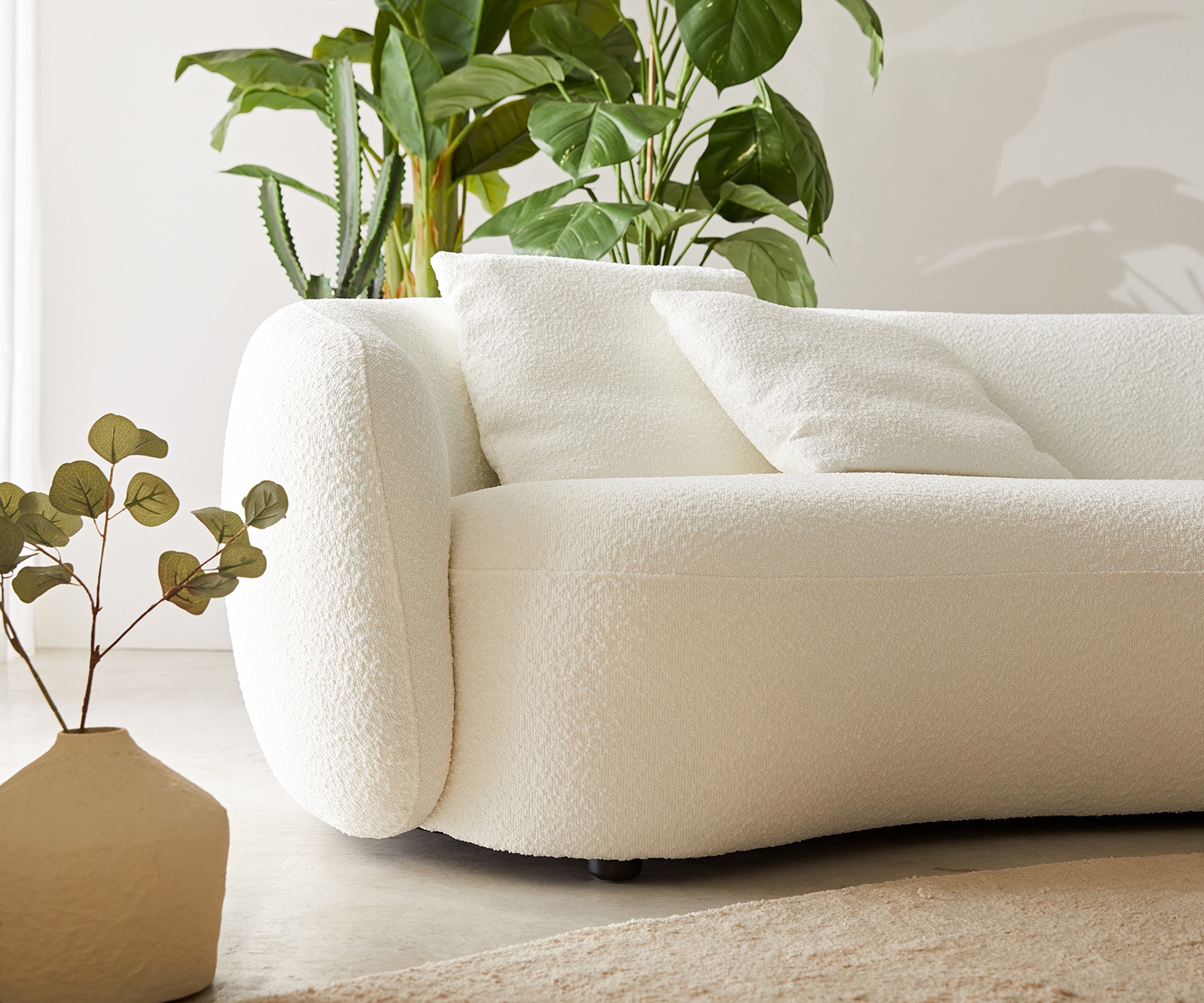 3-Sitzer Larna 260x120 cm Bouclé Creme-Weiß 3 3-Sitzer Larna 260x120 cm Bouclé Creme-Weiß 3