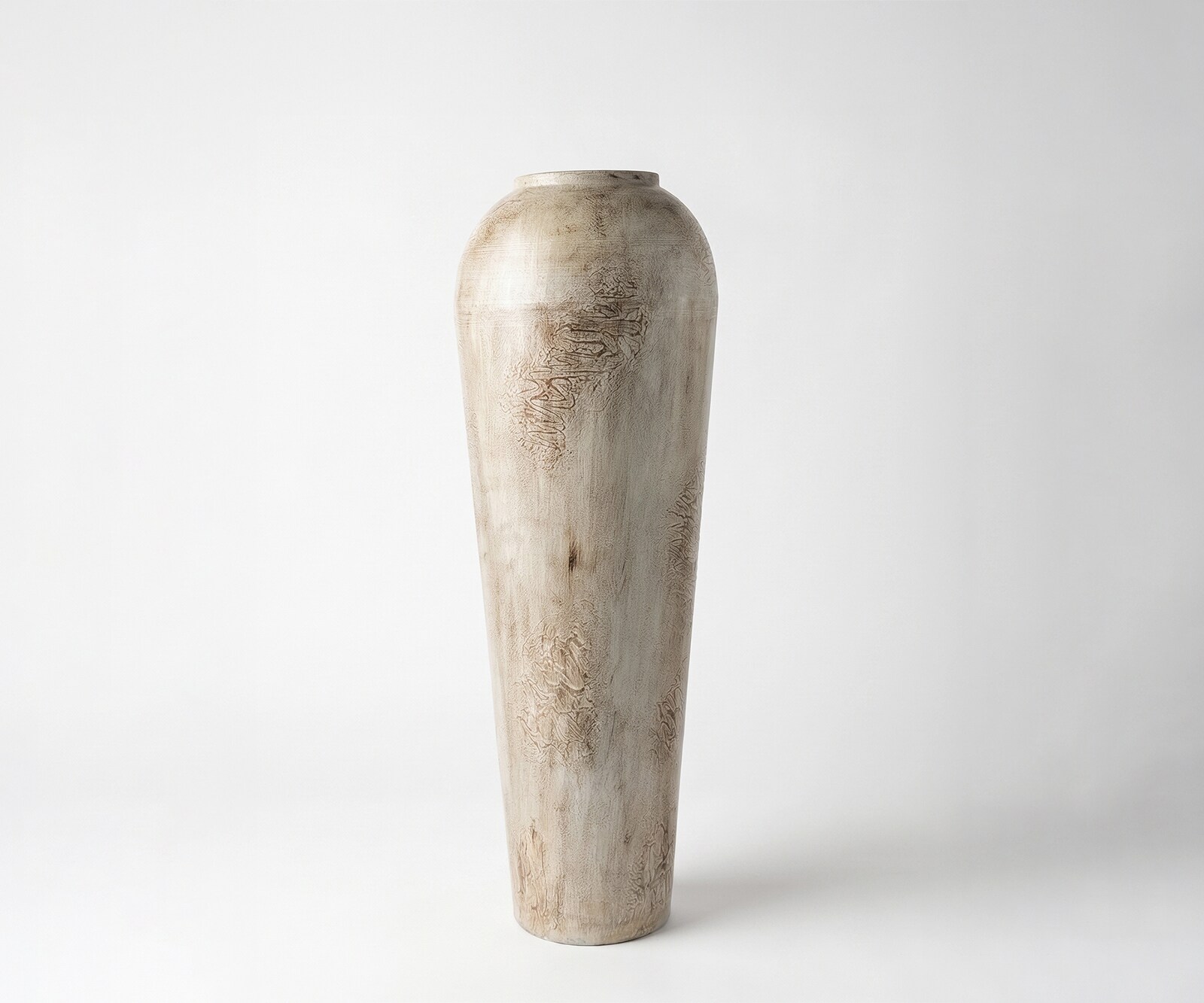 Vase Tavera l27 x P27 x H82 cm Métal Ivory Terra Fait main