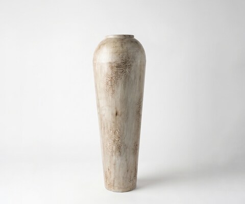 Vase Tavera B27 x T27 x H82 cm Metall Ivory Terra Handgemacht