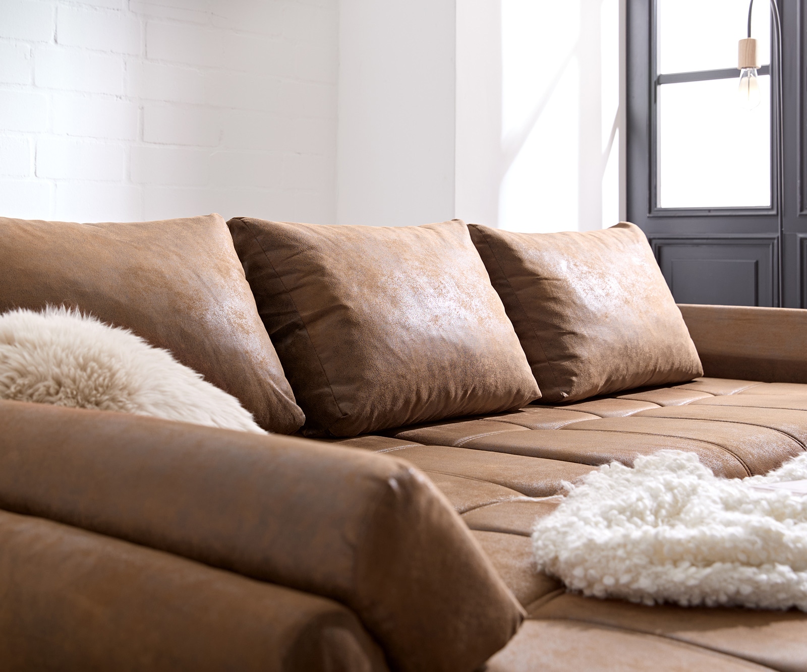 Ecksofa Loana 275x185 cm Braun mit Schlaffunktion  6 Ecksofa Loana 275x185 cm Braun mit Schlaffunktion  6