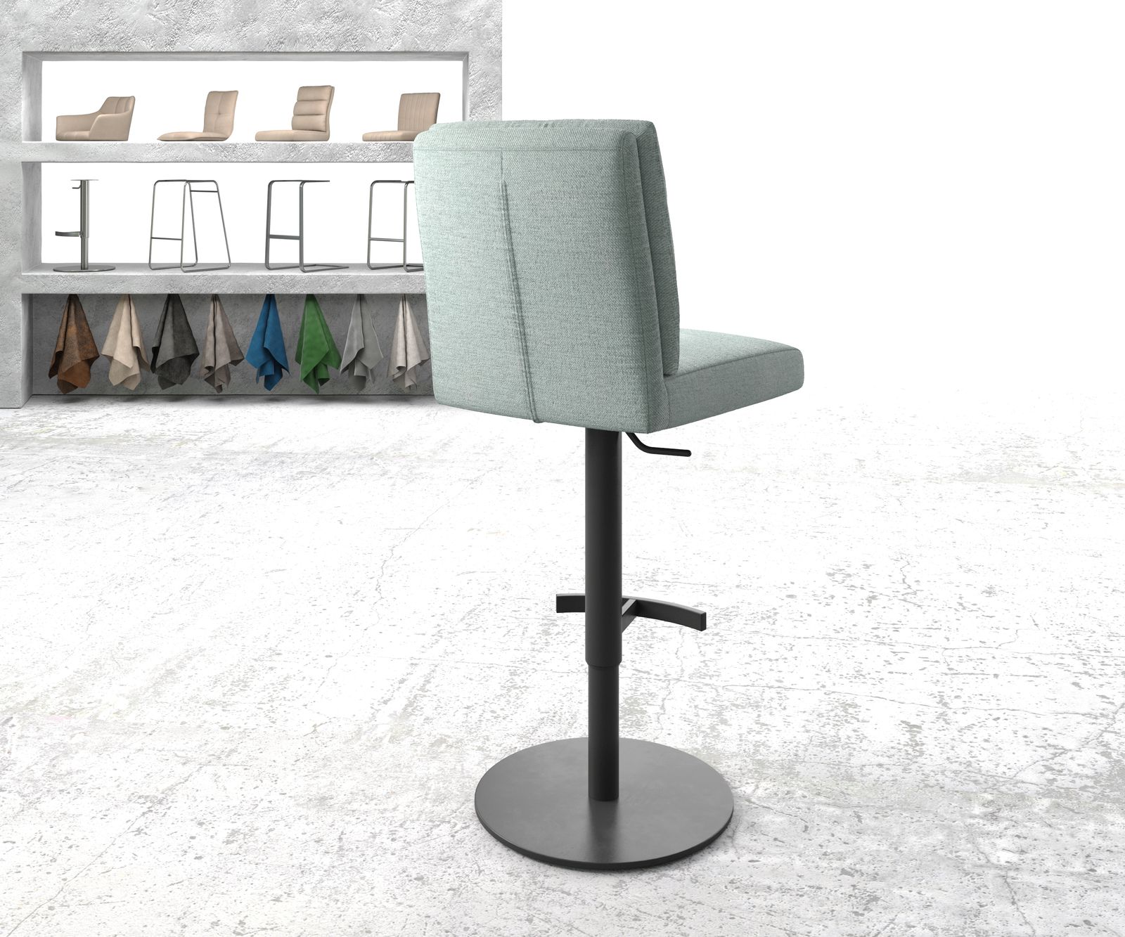 Barstuhl Pela-Flex Stripes Mint Drehfuß höhenverstellbar Metall 2
