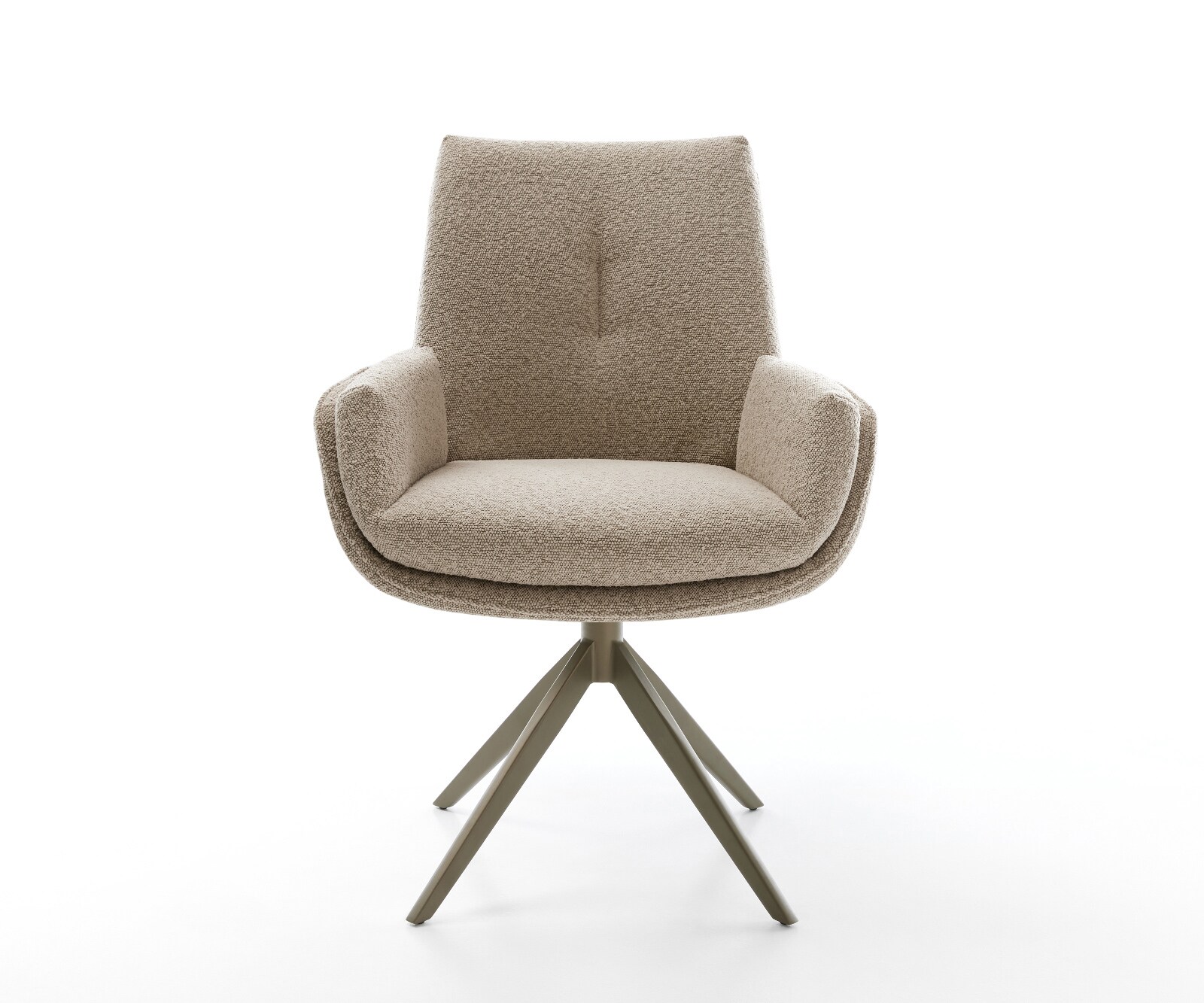 Drehstuhl Clea-Flex Bouclé Schlamm Kreuzgestell breit Effektfinish Titan 360° drehbar Wippfunktion 2