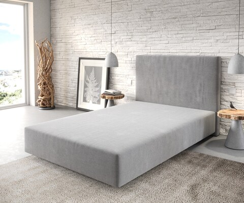 Boxspringgestell Dream-Well 120x200 cm Mikrofaser Grau