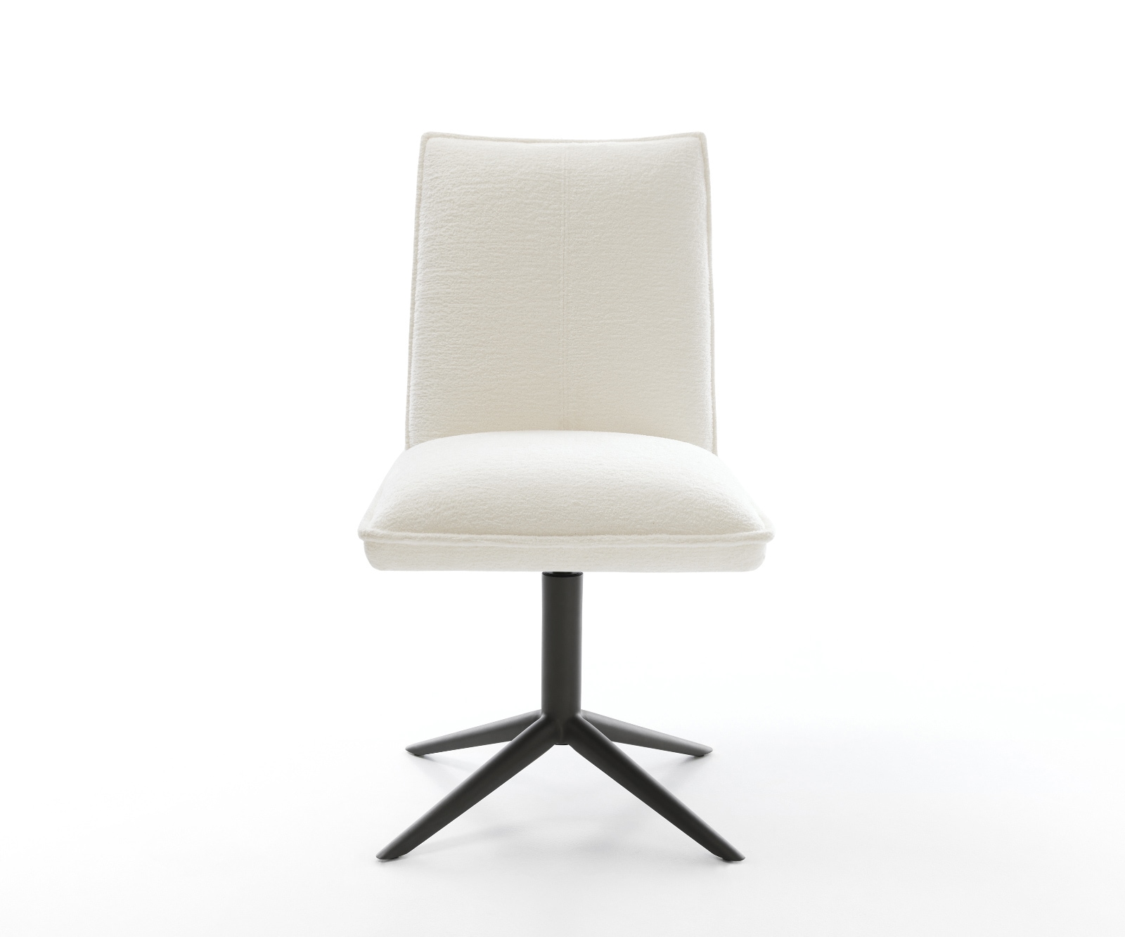 Drehstuhl Lelio-Flex Bouclé Soft Beige Fußkreuz Schwarz 360° drehbar Wippfunktion Taschenfederkern 1