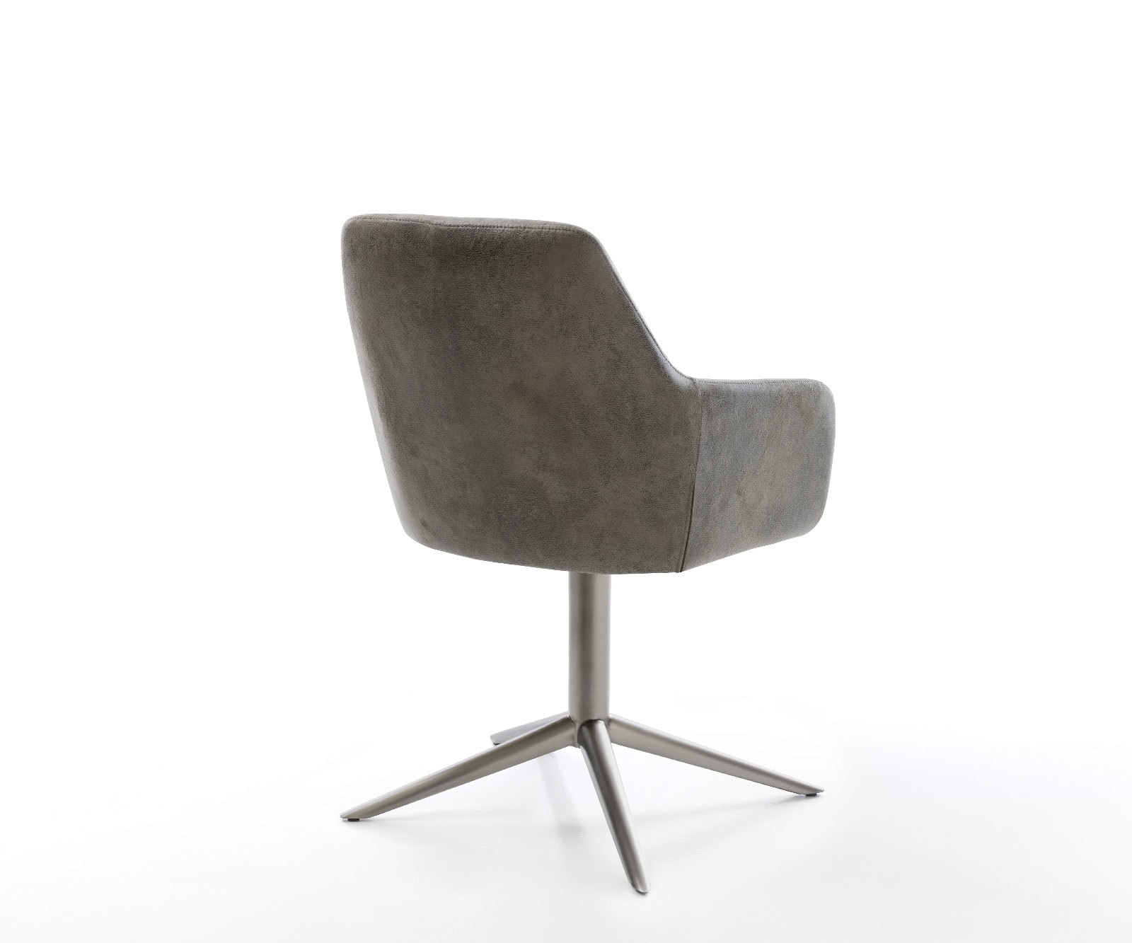 Drehstuhl Pejo-Flex Mikrofaser Grau Antik Fußkreuz Graphit 360° drehbar Wippfunktion Taschenfederkern 5