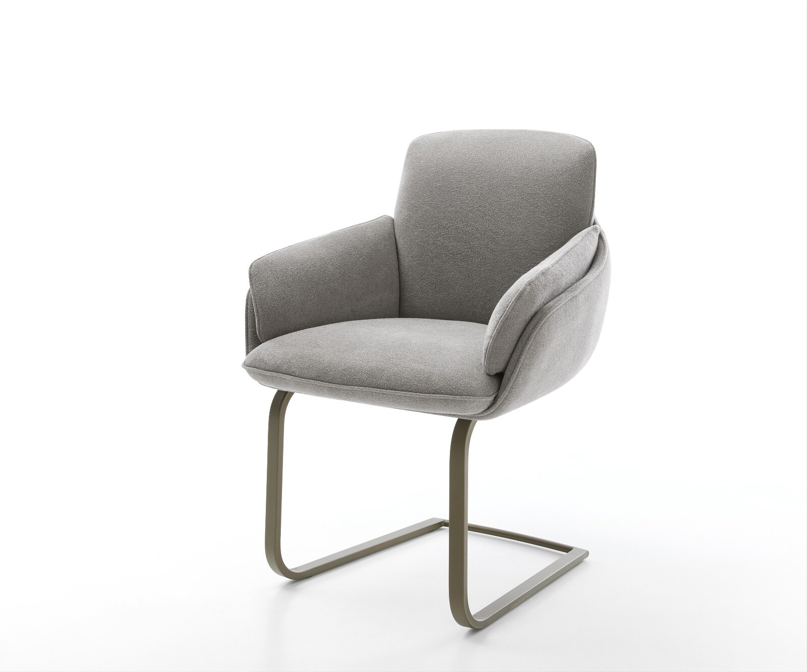Freischwinger Luan-Flex mit Armlehnen Strukturstoff Soft Grau Freischwinger flach Effektfinish Titan