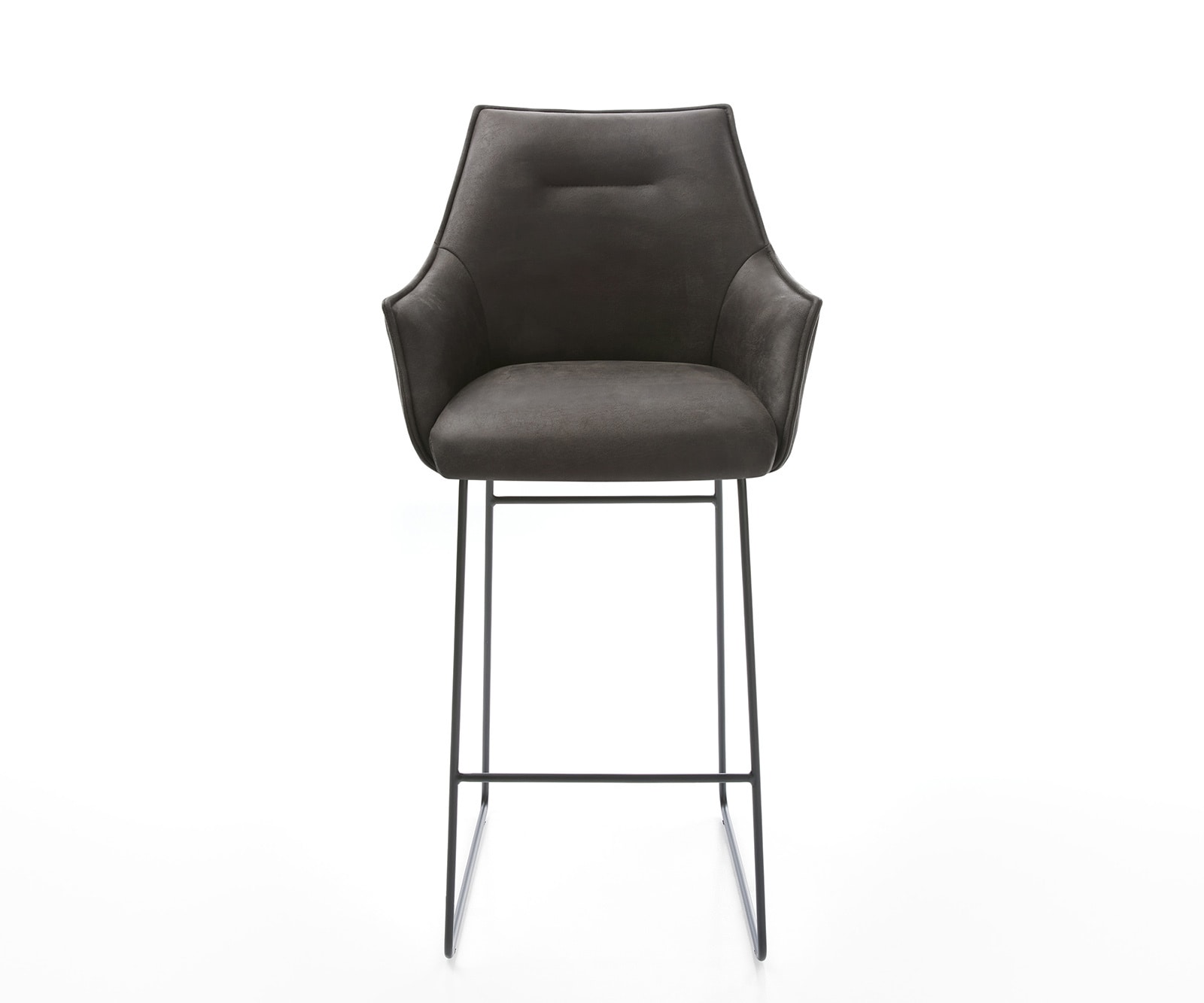 Barstuhl Alja-Flex Mikrofaser Anthrazit Vintage Kufengestell Metall Schwarz Taschenfederkern 2