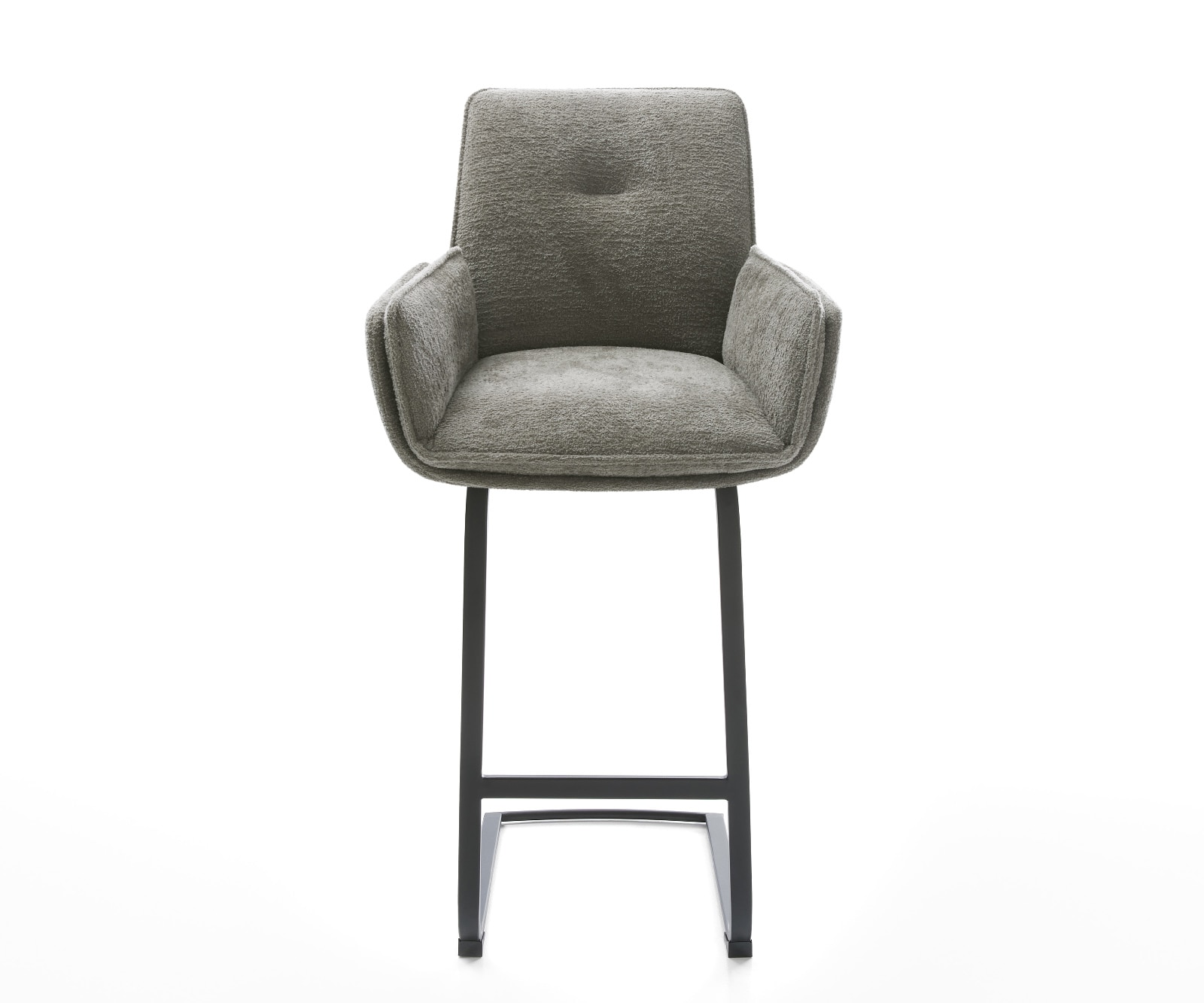 Barstuhl Nela-Flex Bouclé Soft Schlamm Freischwinger Flach Metall Schwarz 1