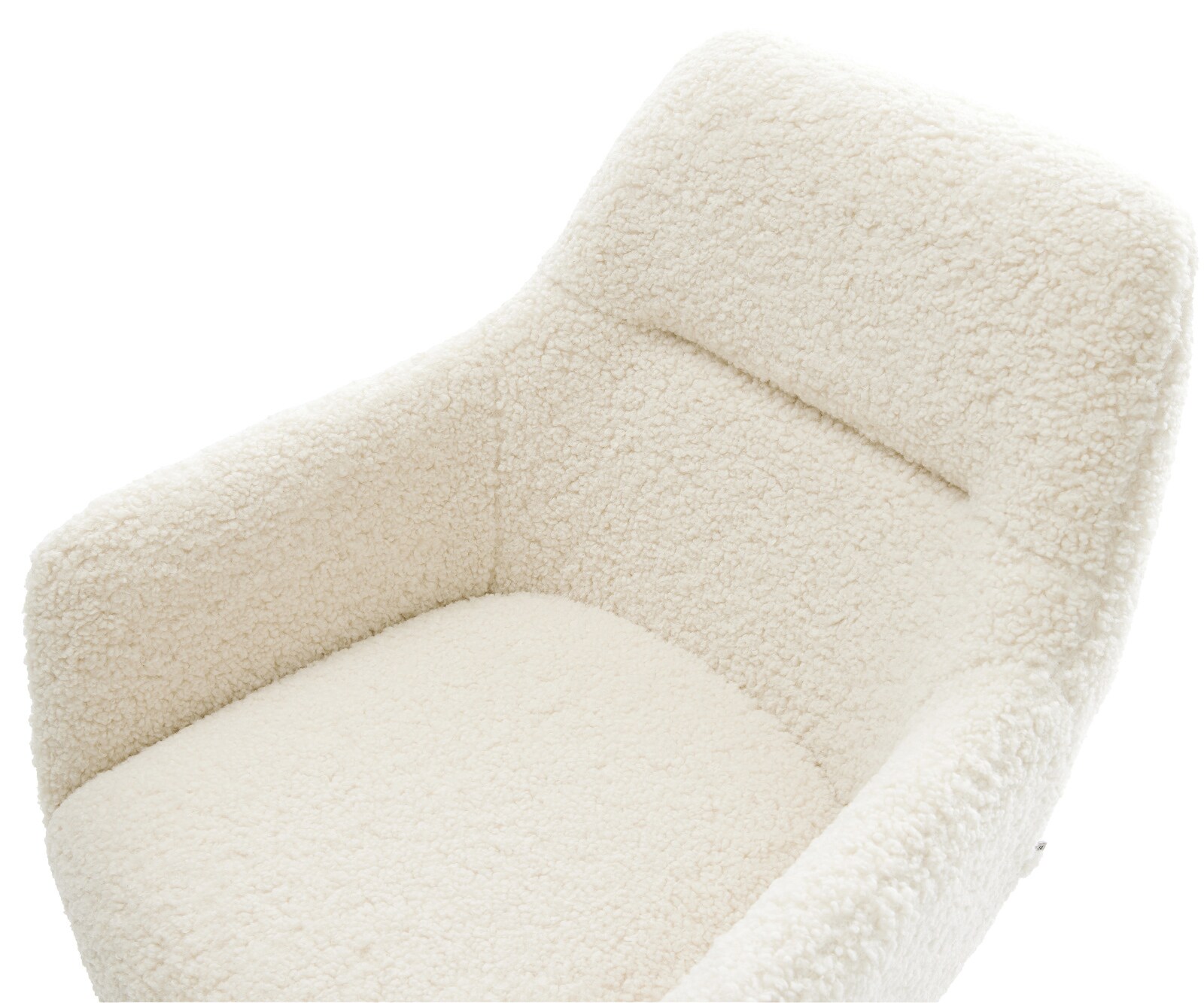 Esszimmerstuhl Pejo-Flex Teddystoff Beige Kufengestell Schwarz Taschenfederkern 4