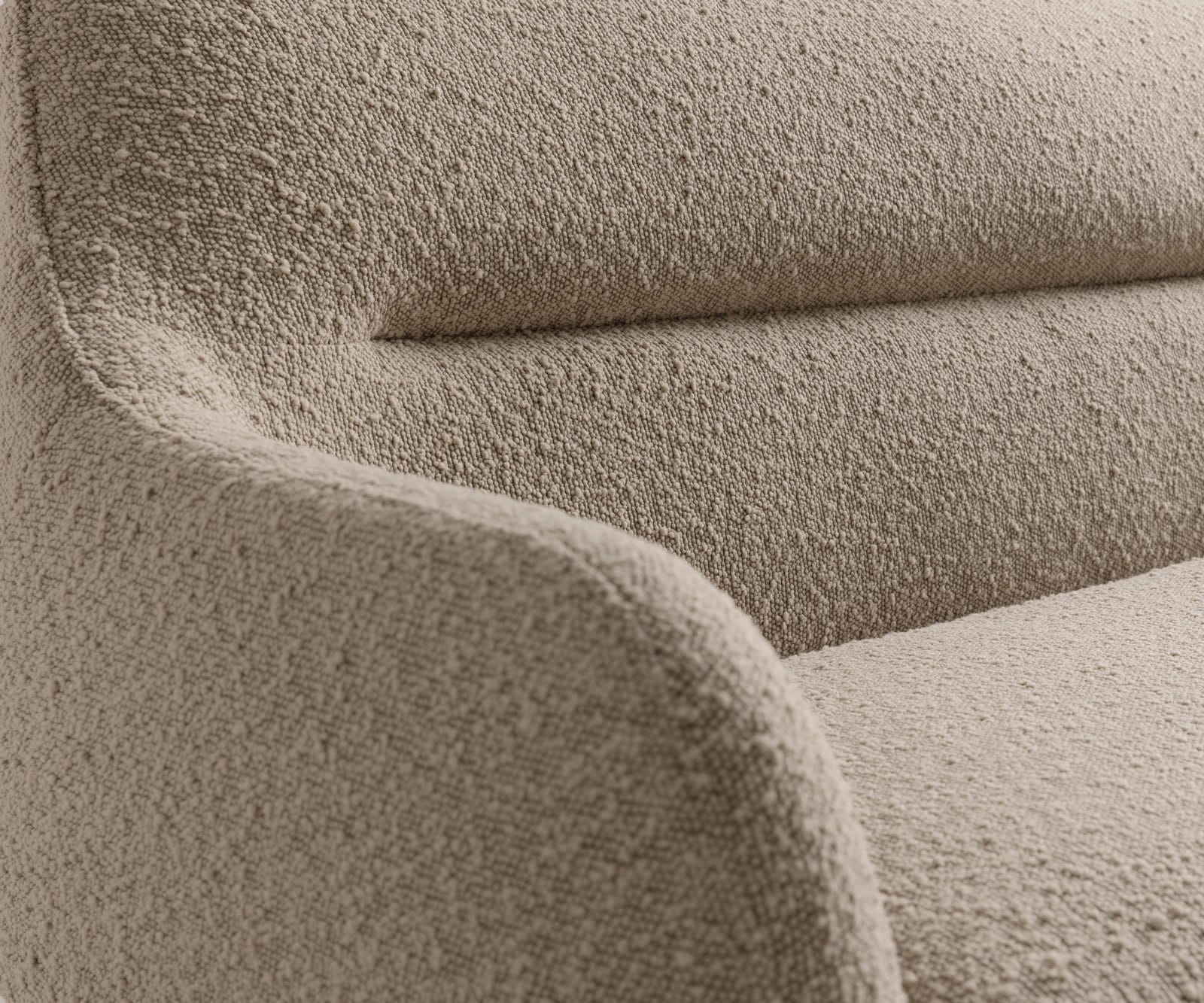 Esszimmerbank Taya-Flex 285x190 cm Bouclé Schlamm Kufengestell flach Effektfinish Titan Taschenfederkern Rechts 7