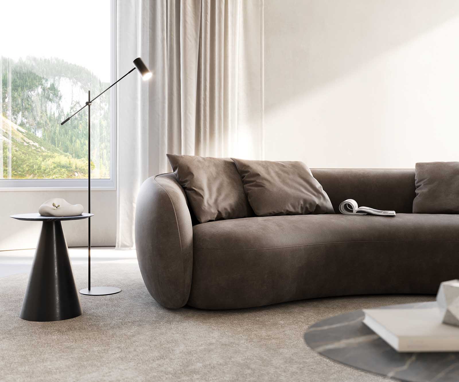 3-Sitzer Larna 260x120 cm Mikrofaser Taupe Vintage 6