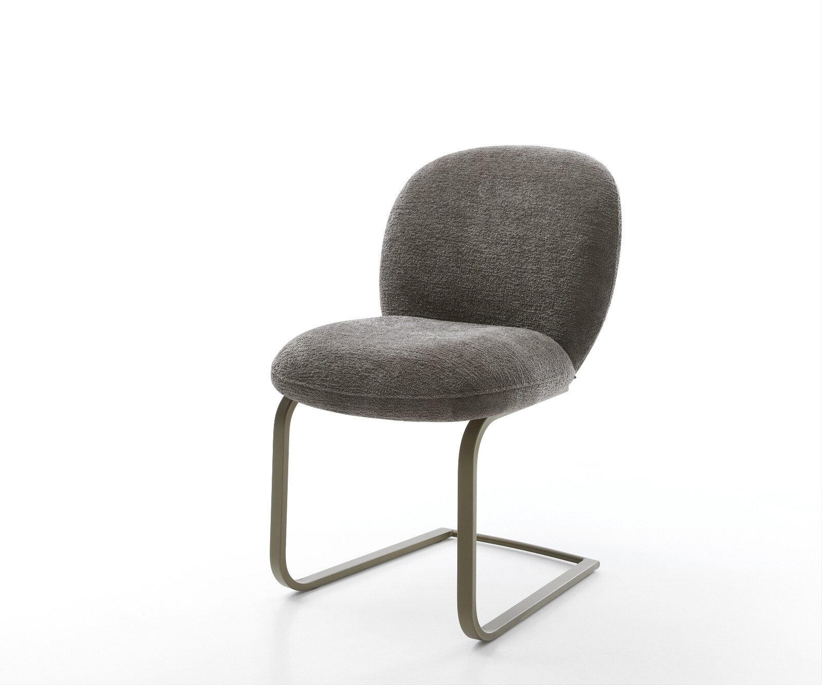Freischwinger Nube-Flex Bouclé Soft Schlamm Freischwinger flach Effektfinish Titan Taschenfederkern