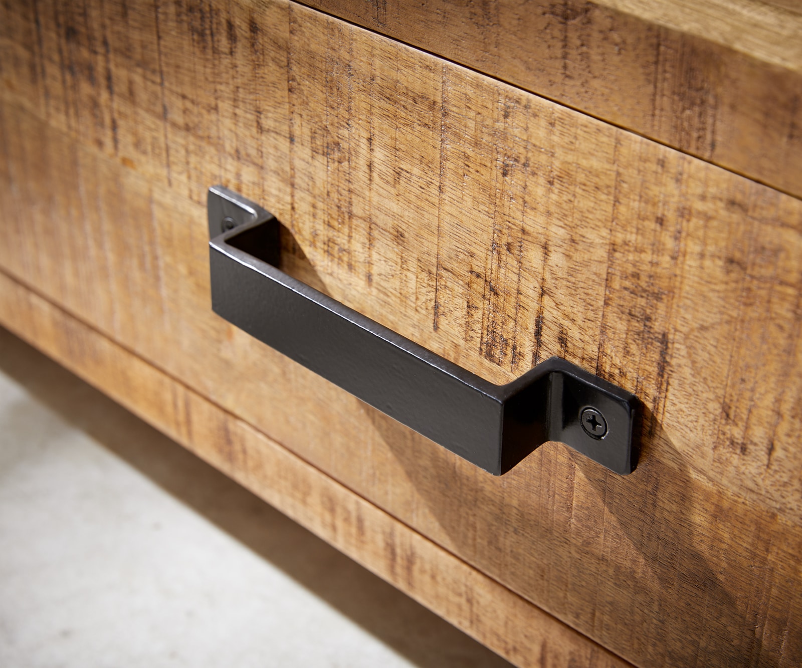 TV-Board Crompton Mango Natur Metall Schwarz 200 cm 2 Türen 1 Schublade 1 Fach 2 TV-Board Crompton Mango Natur Metall Schwarz 200 cm 2 Türen 1 Schublade 1 Fach 2