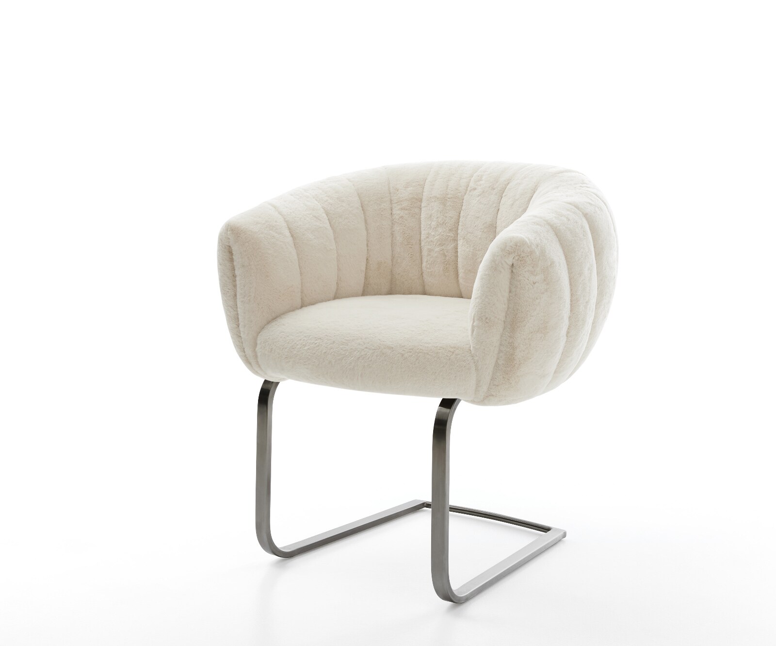 Freischwinger Jada-Flex Plüsch Creme-Weiß Freischwinger flach Graphit Taschenfederkern