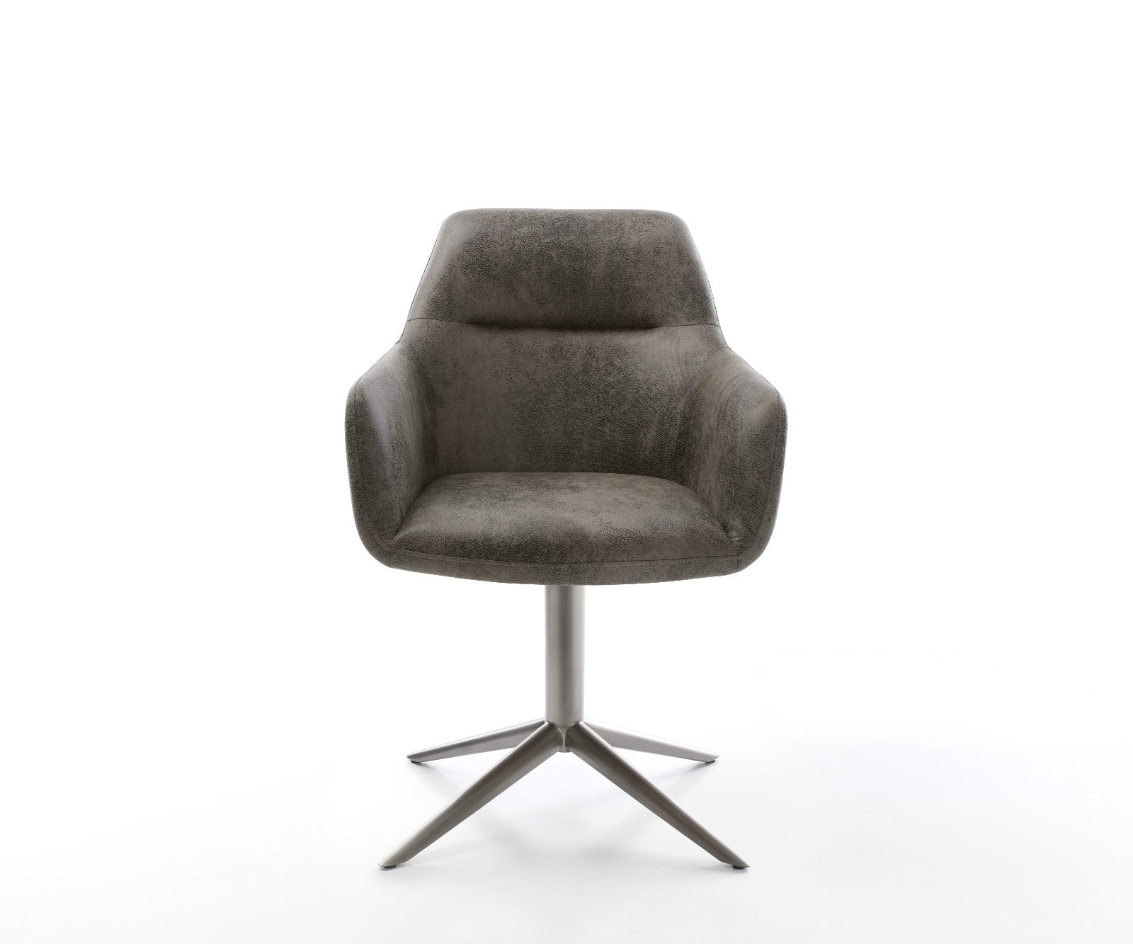 Drehstuhl Pejo-Flex Mikrofaser Grau Antik Fußkreuz Graphit 360° drehbar Wippfunktion Taschenfederkern 2