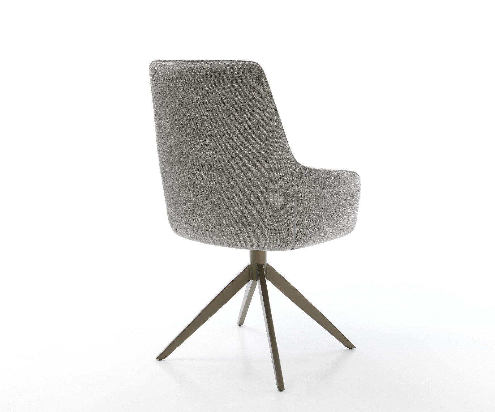 Drehstuhl Zelia-Flex mit Armlehnen Strukturstoff Soft Grau Kreuzgestell breit Effektfinish Titan 360° drehbar Wippfunktion Taschenfederkern 4