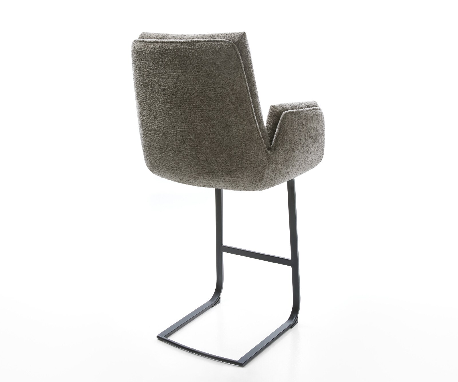 Barstuhl Clea-Flex Bouclé Soft Schlamm Freischwinger Flach Metall Schwarz 4