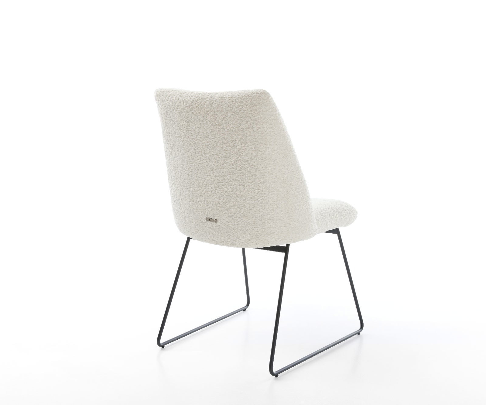 Esszimmerstuhl Elso-Flex Bouclé Weiß Kufengestell Schwarz Taschenfederkern 5