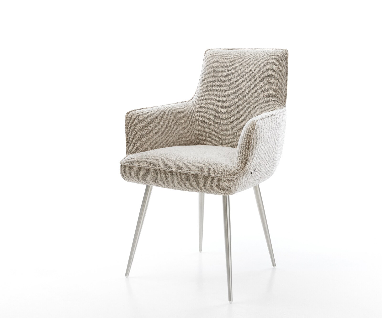 Esszimmerstuhl Heira-Flex mit Armlehnen Webstoff Soft Beige 4-Fuß konisch E günstig online kaufen