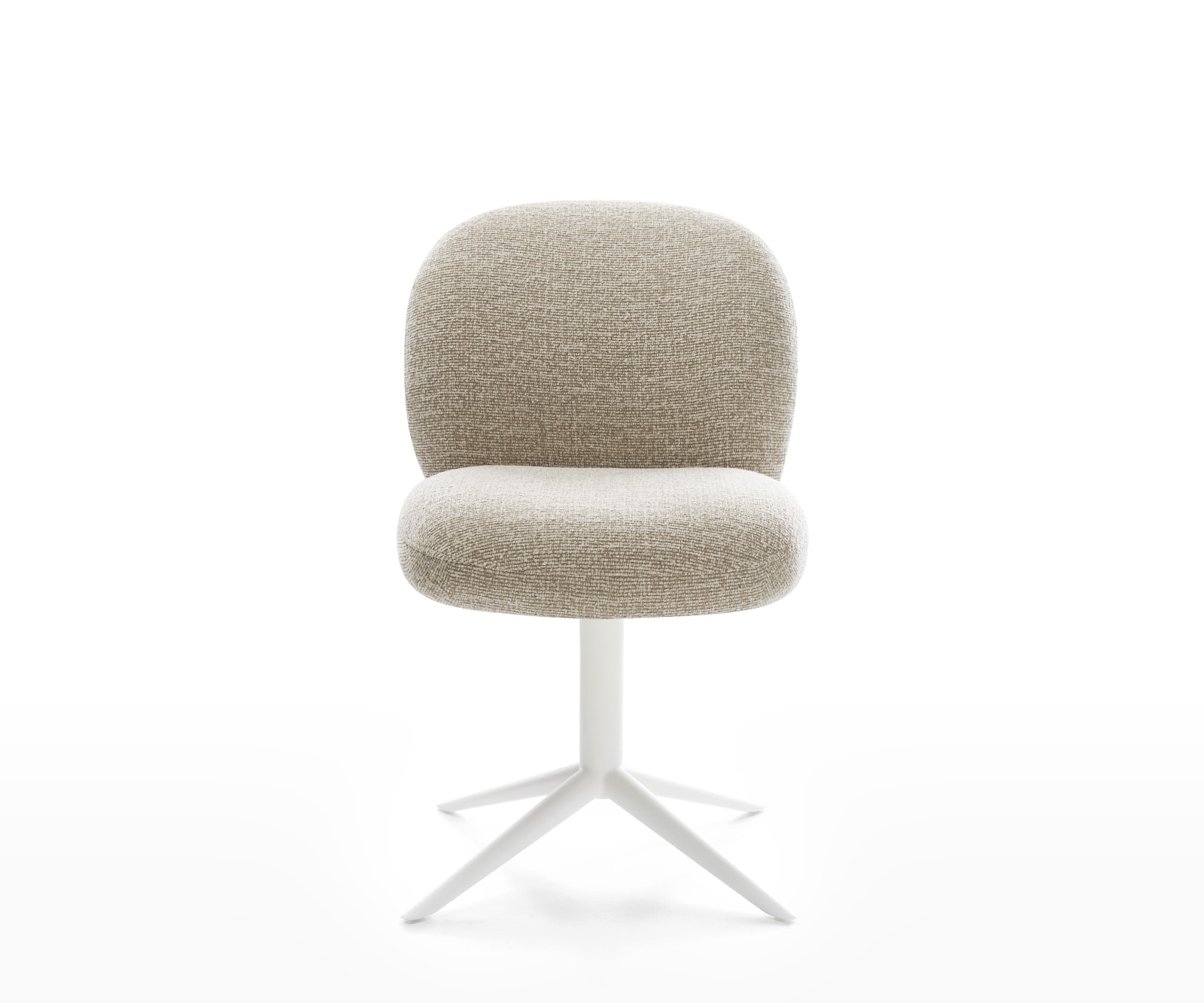 Drehstuhl Nube-Flex Webstoff Soft Beige Fußkreuz Weiß 360° drehbar Wippfunktion Taschenfederkern 2