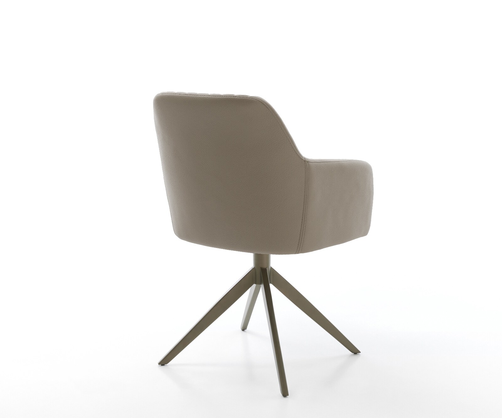 Drehstuhl Greg-Flex Echt-Leder Schlamm Kreuzgestell breit Effektfinish Titan 360° drehbar Wippfunktion Taschenfederkern 5