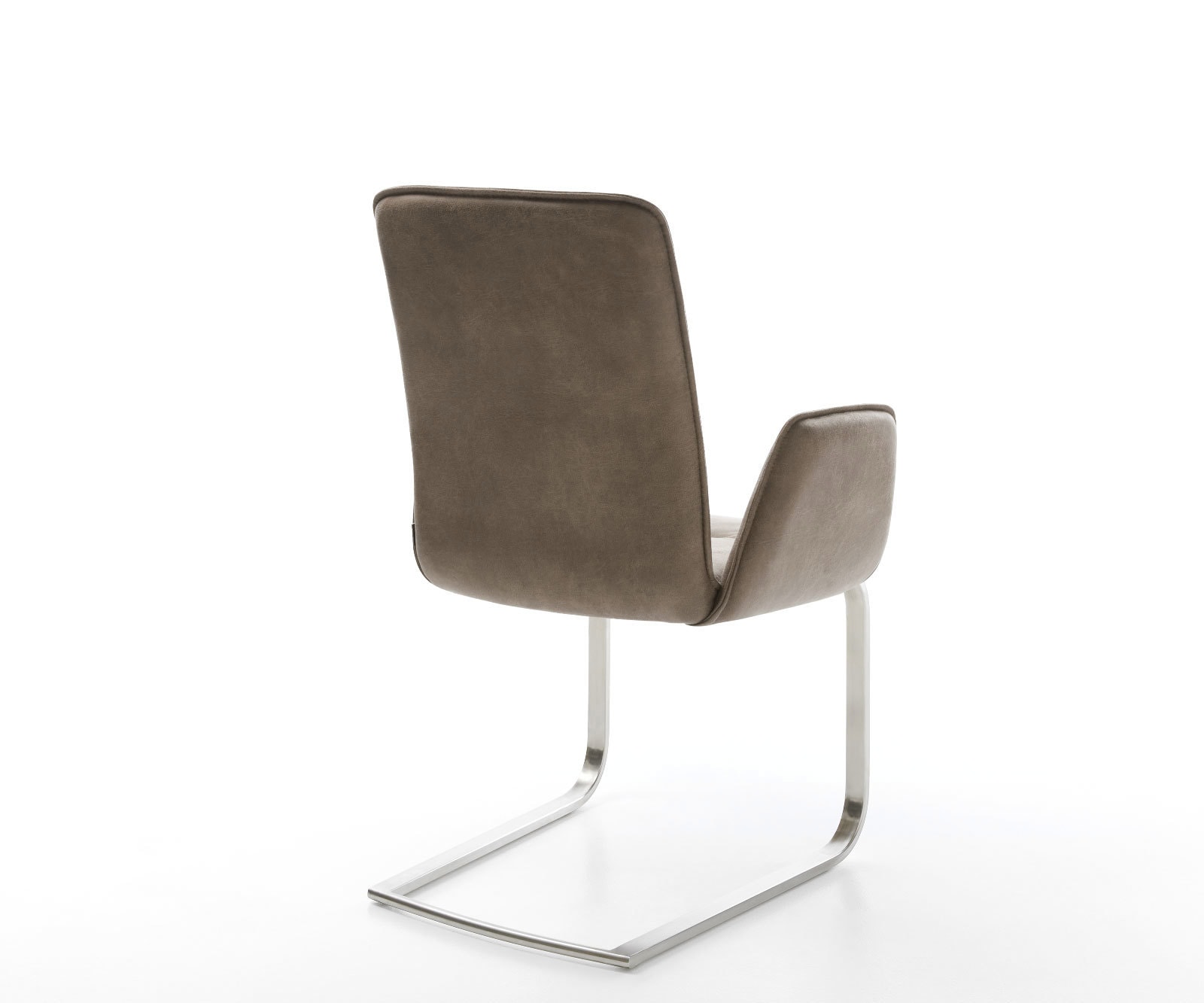 Freischwinger Vinja-Flex Mikrofaser Taupe Vintage Freischwinger flach Edelstahl 5