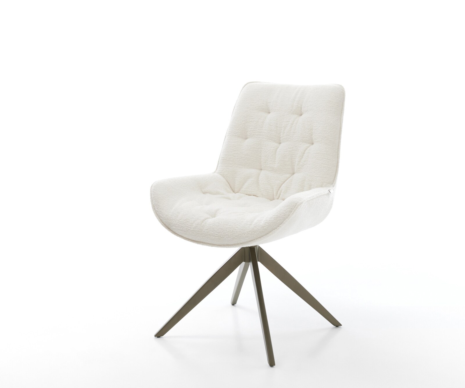 Drehstuhl Taimi-Flex Bouclé Soft Beige Kreuzgestell breit Effektfinish Tita günstig online kaufen