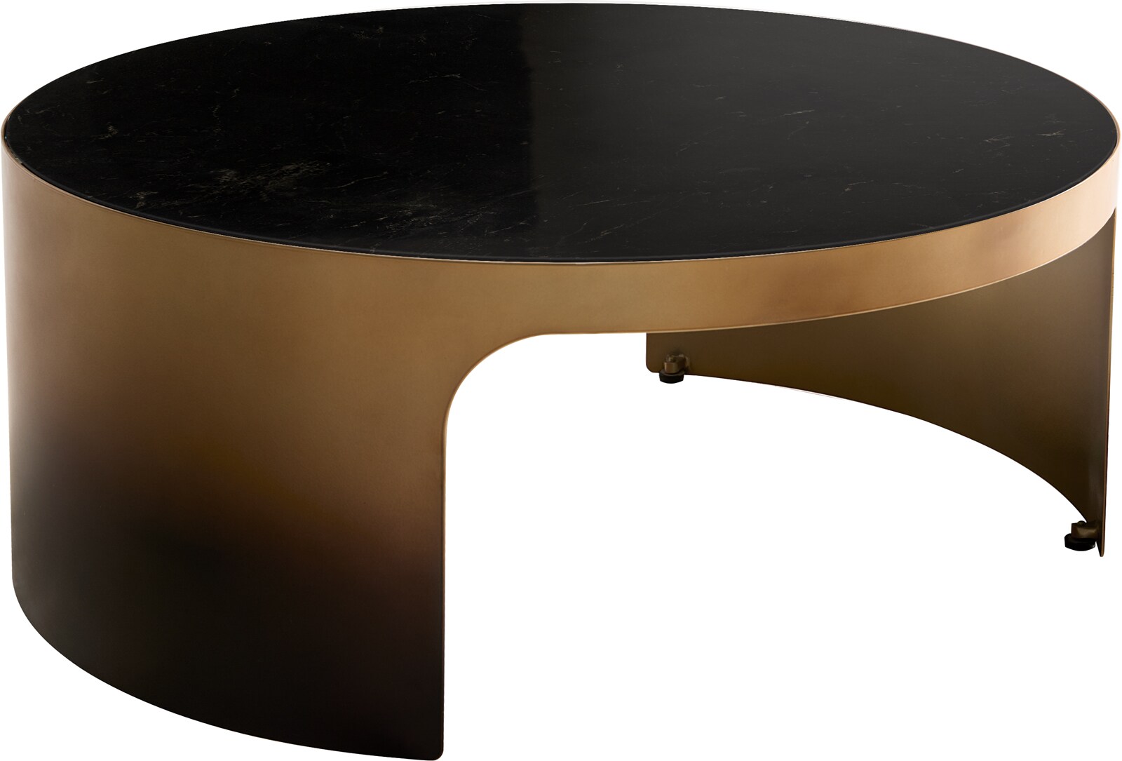 Couchtisch Alerio 90x90 cm Marmor Schwarz Silber Metall Gold Ombre 1