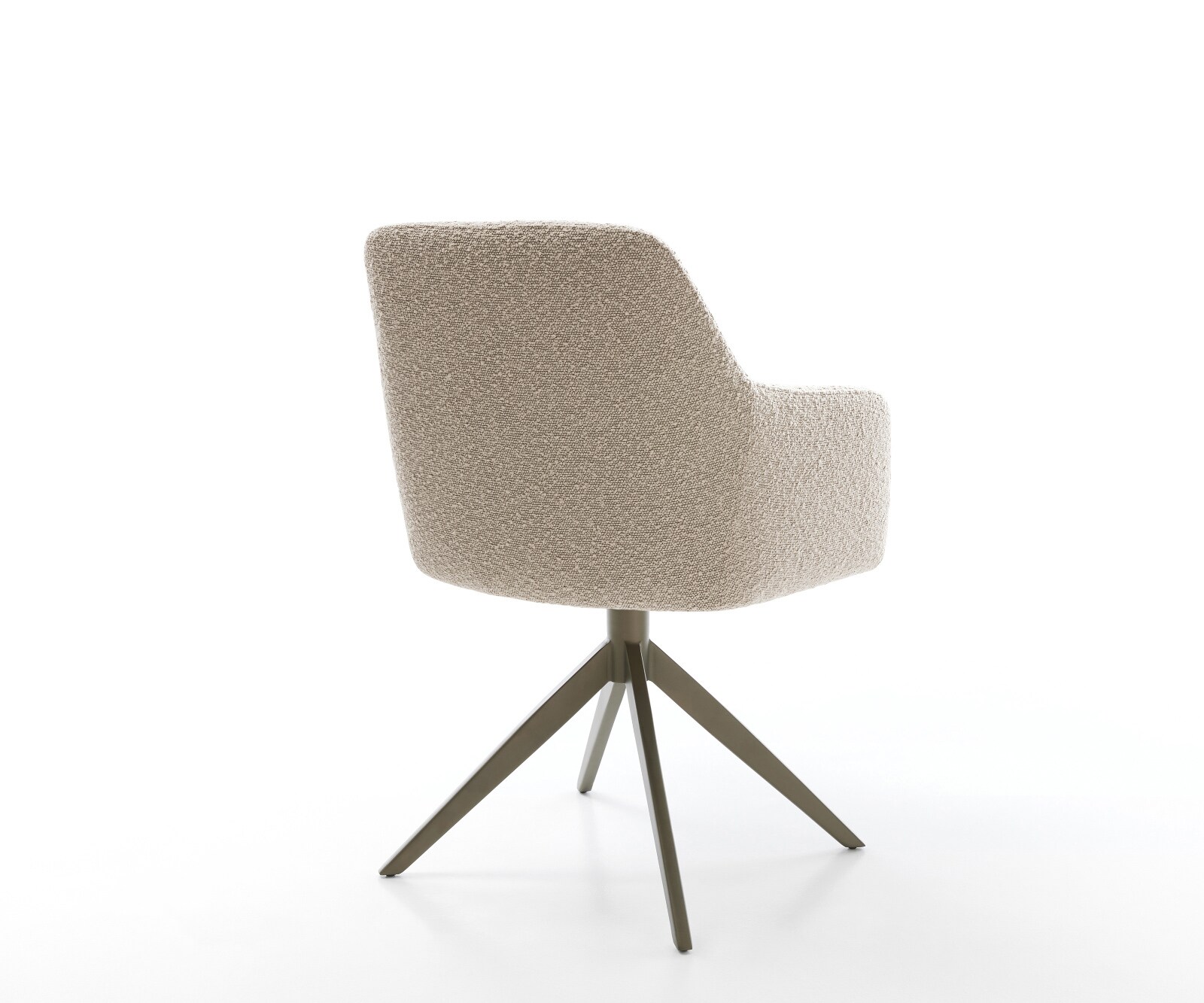 Drehstuhl Greg-Flex Bouclé Schlamm Kreuzgestell breit Effektfinish Titan 360° drehbar Wippfunktion Taschenfederkern 4